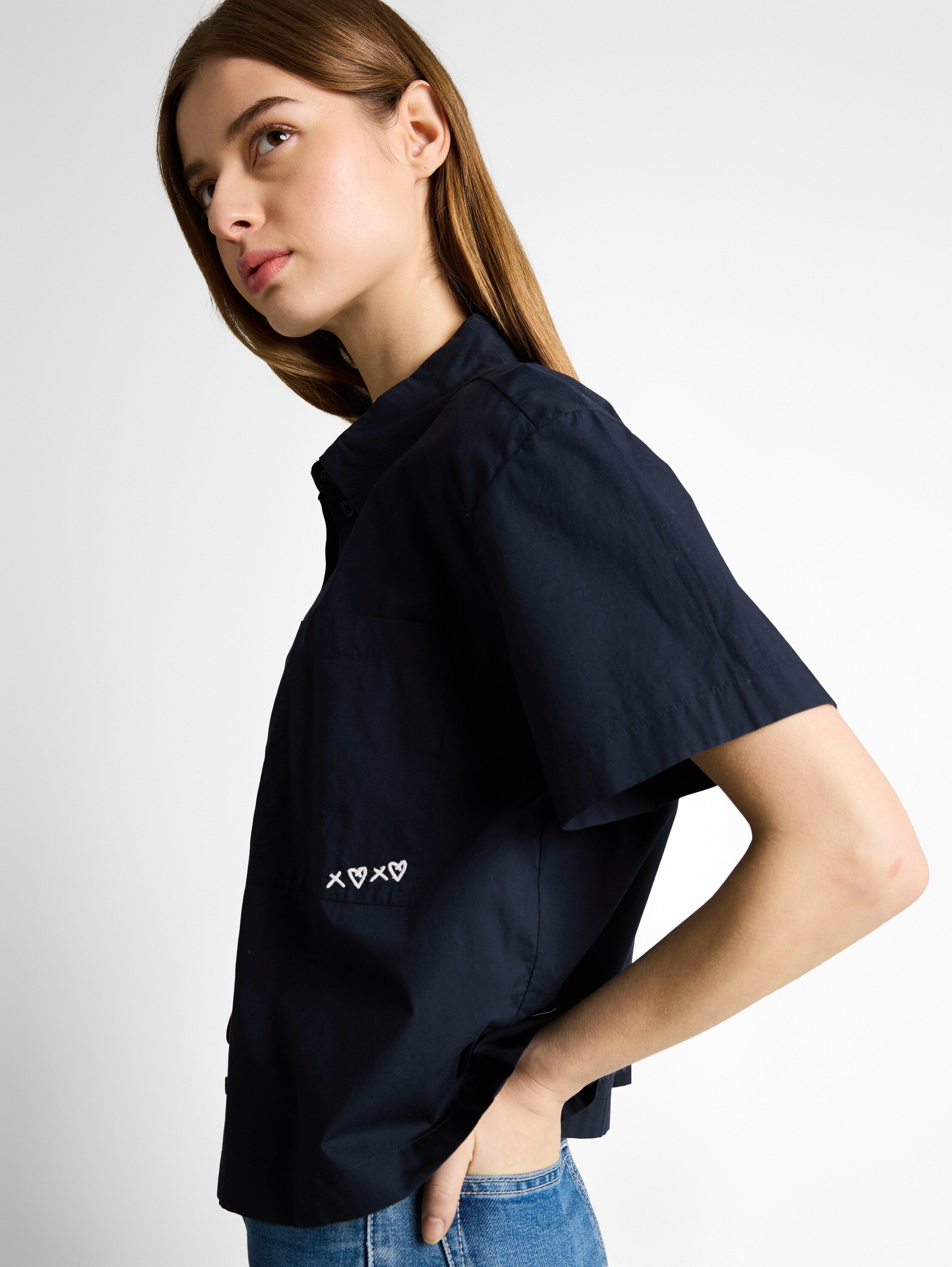 Tom Tailor Navy Boxy Fit Cotton Blouse