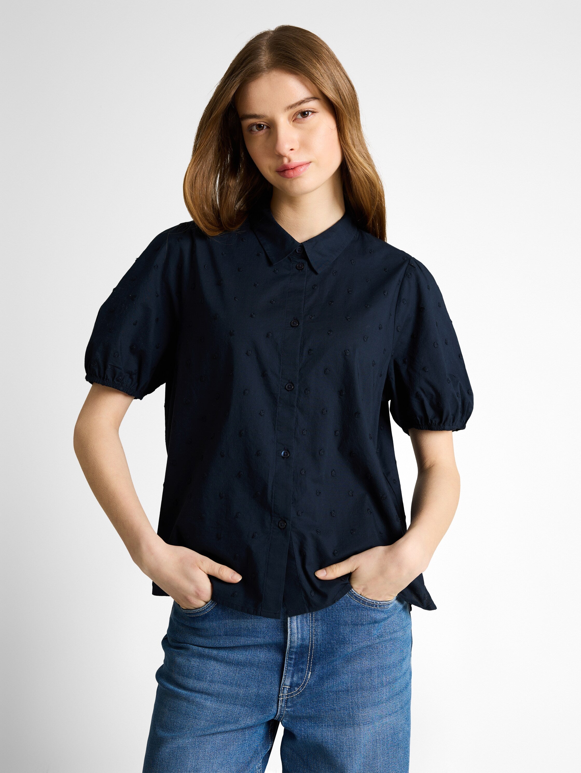 Tom Tailor Navy Blouse With Embroidery