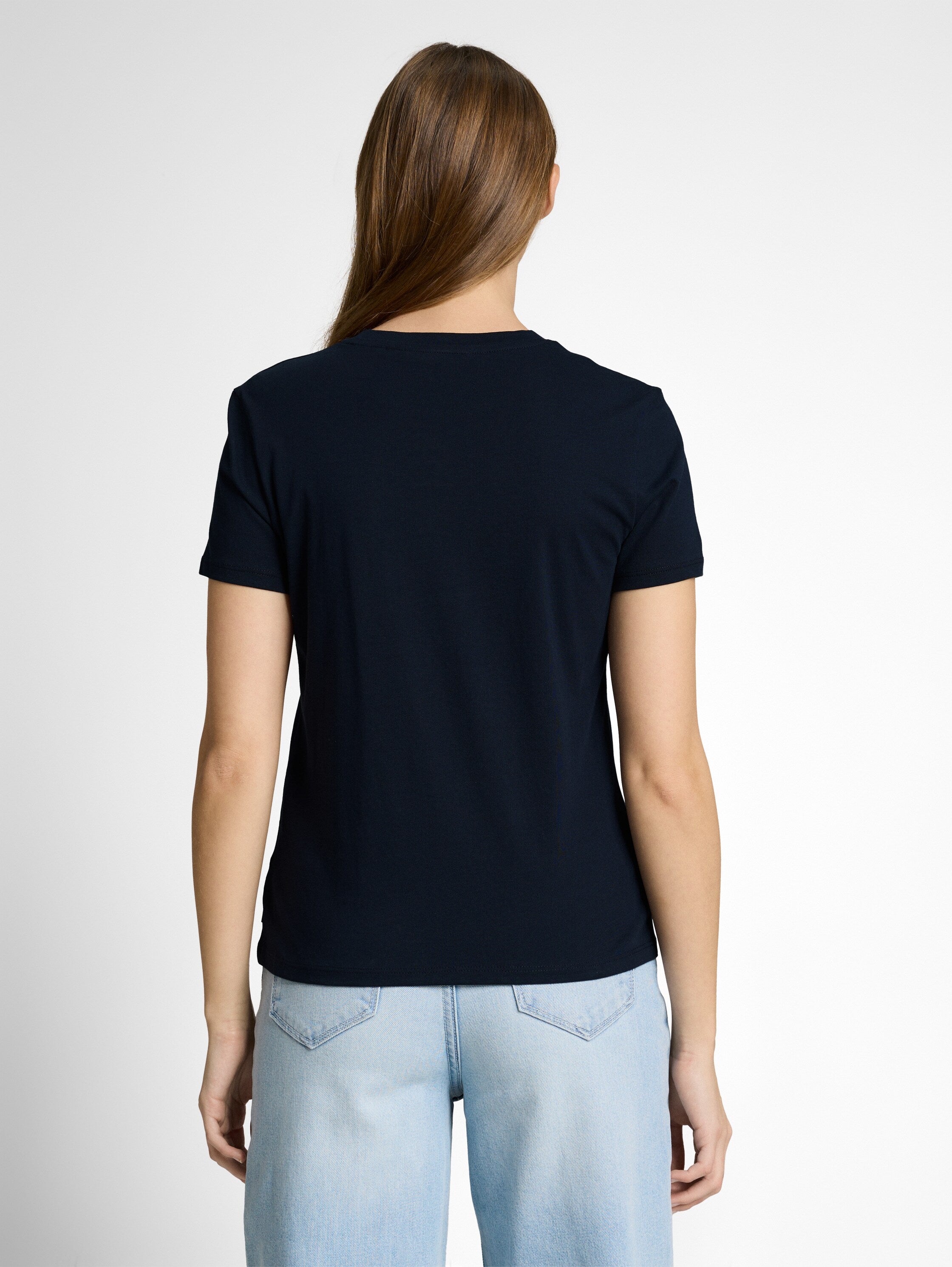 Tom Tailor Navy Short Sleeved T-Shirt With Printed Front Design