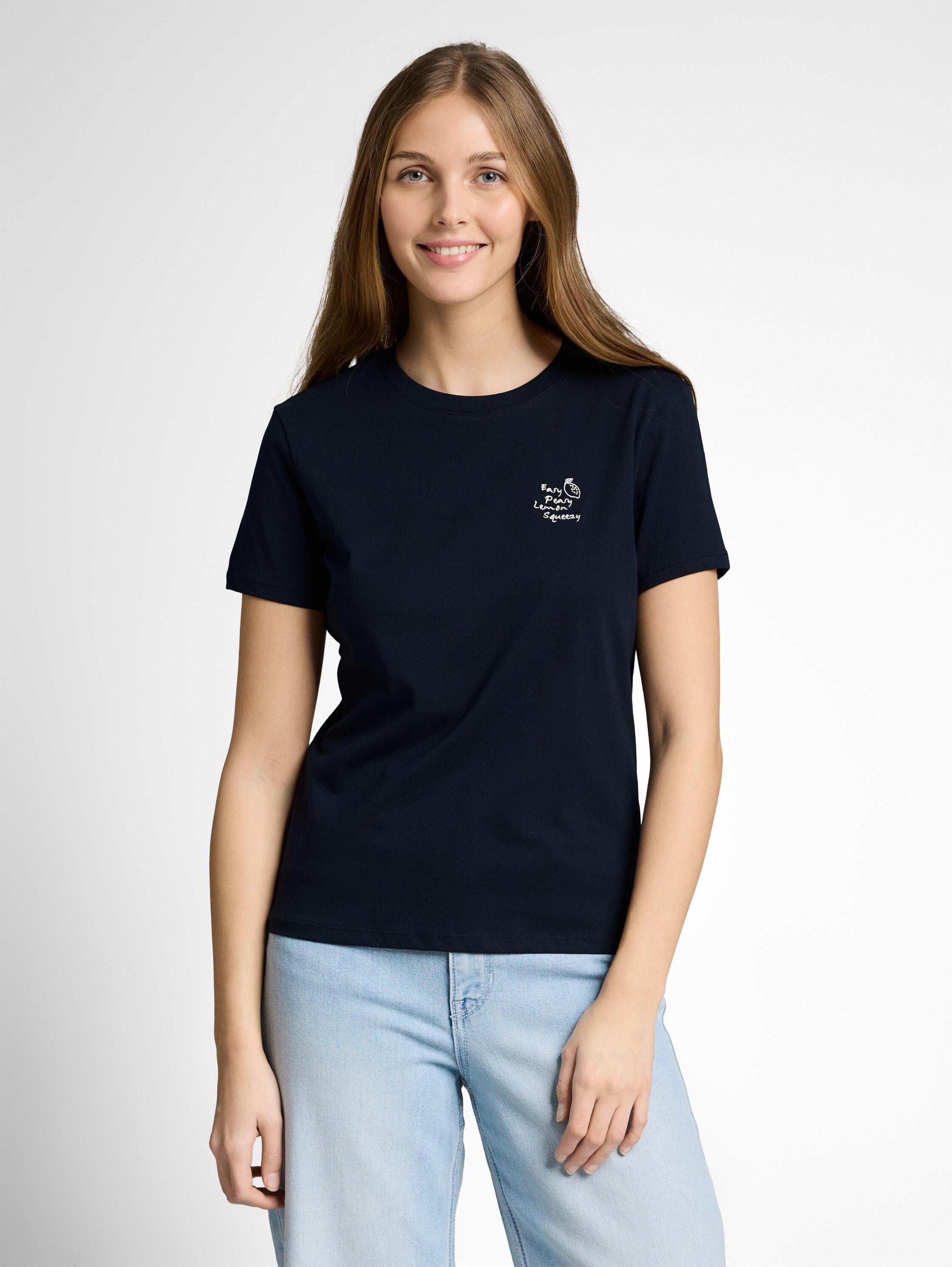 Tom Tailor Navy Short Sleeved T-Shirt With Printed Front Design