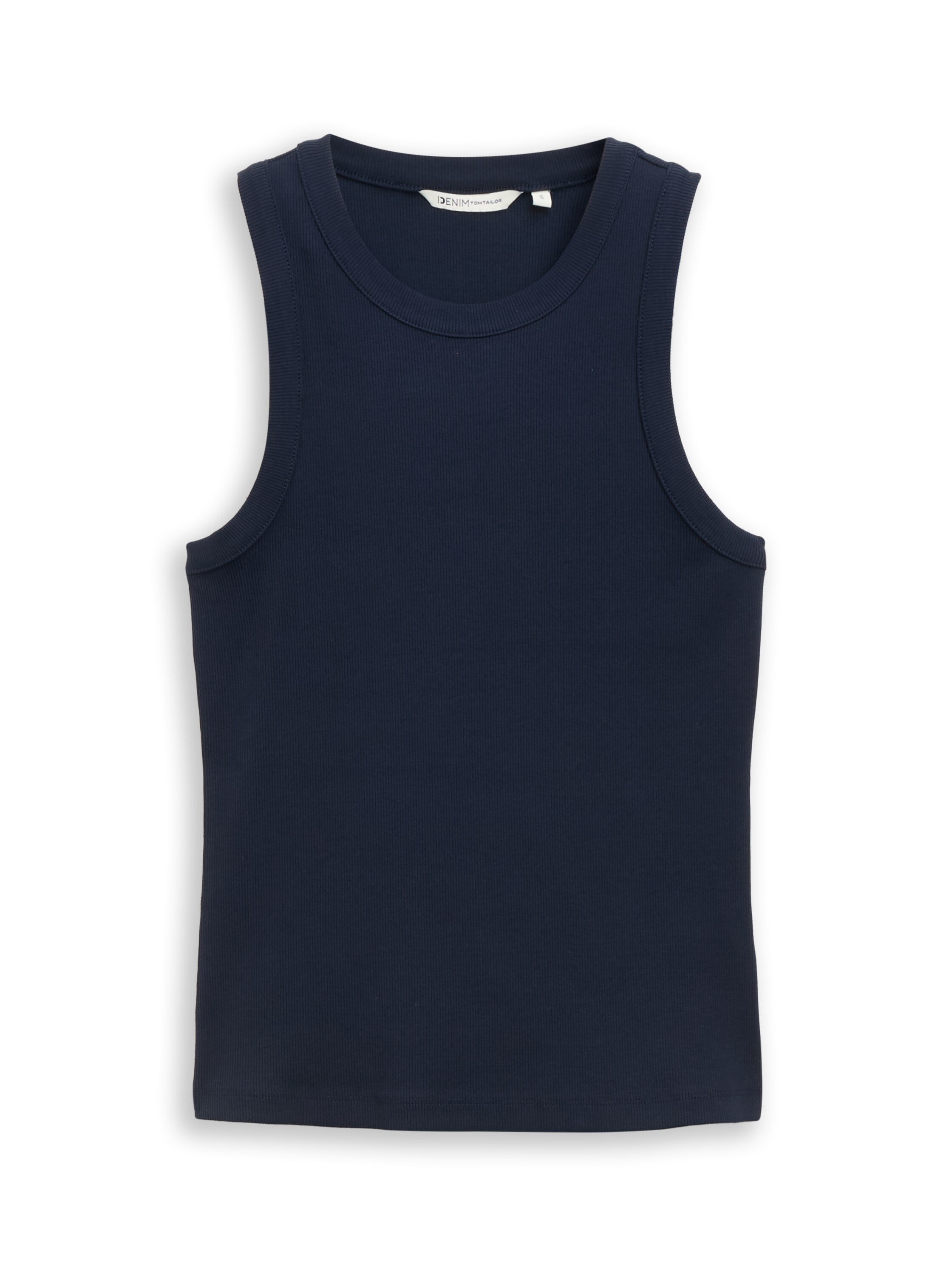Tom Tailor Navy Slim-Fit Top With Ribbed Texture