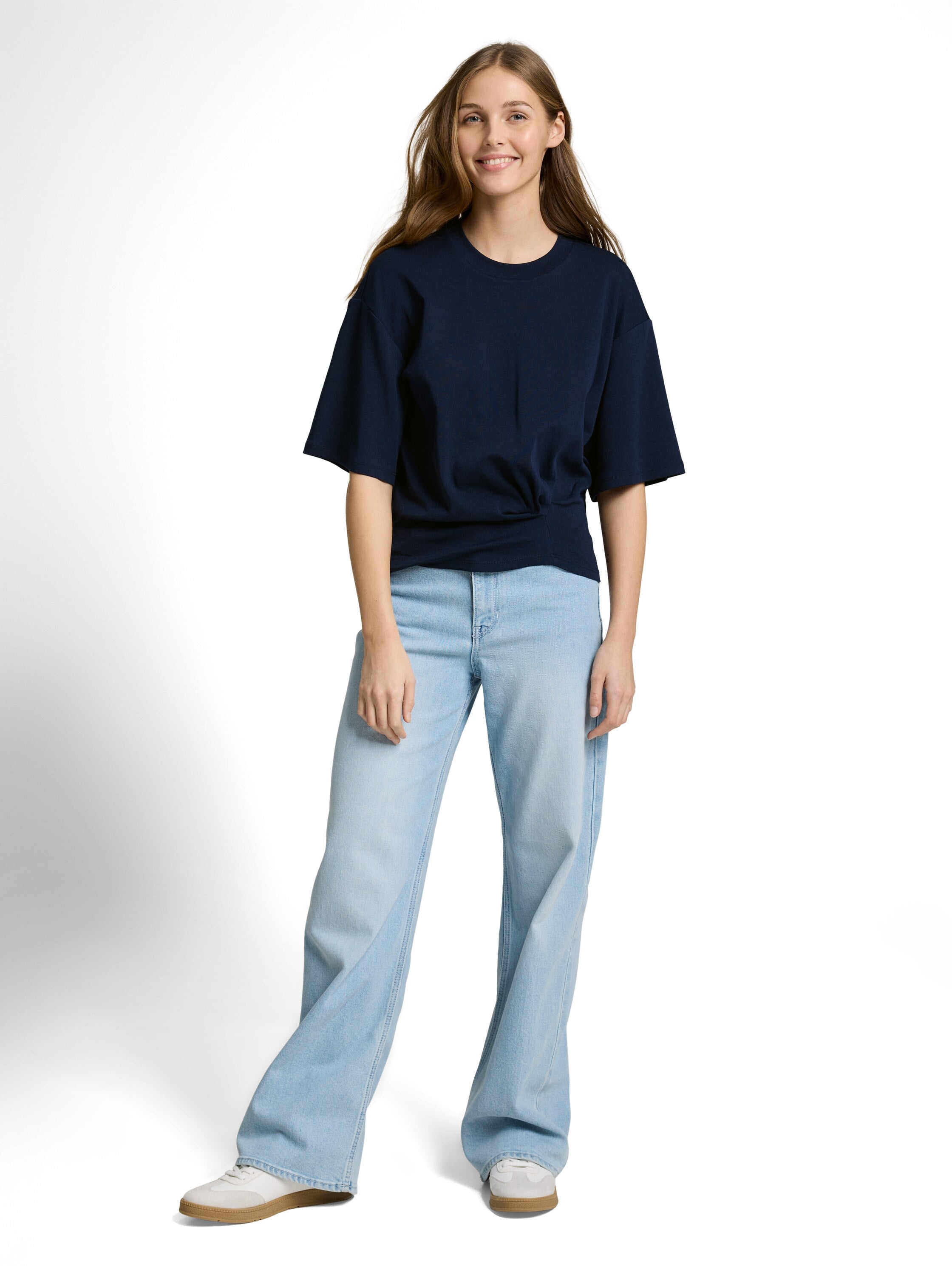 Tom Tailor Navy T-shirt With Knot Detail
