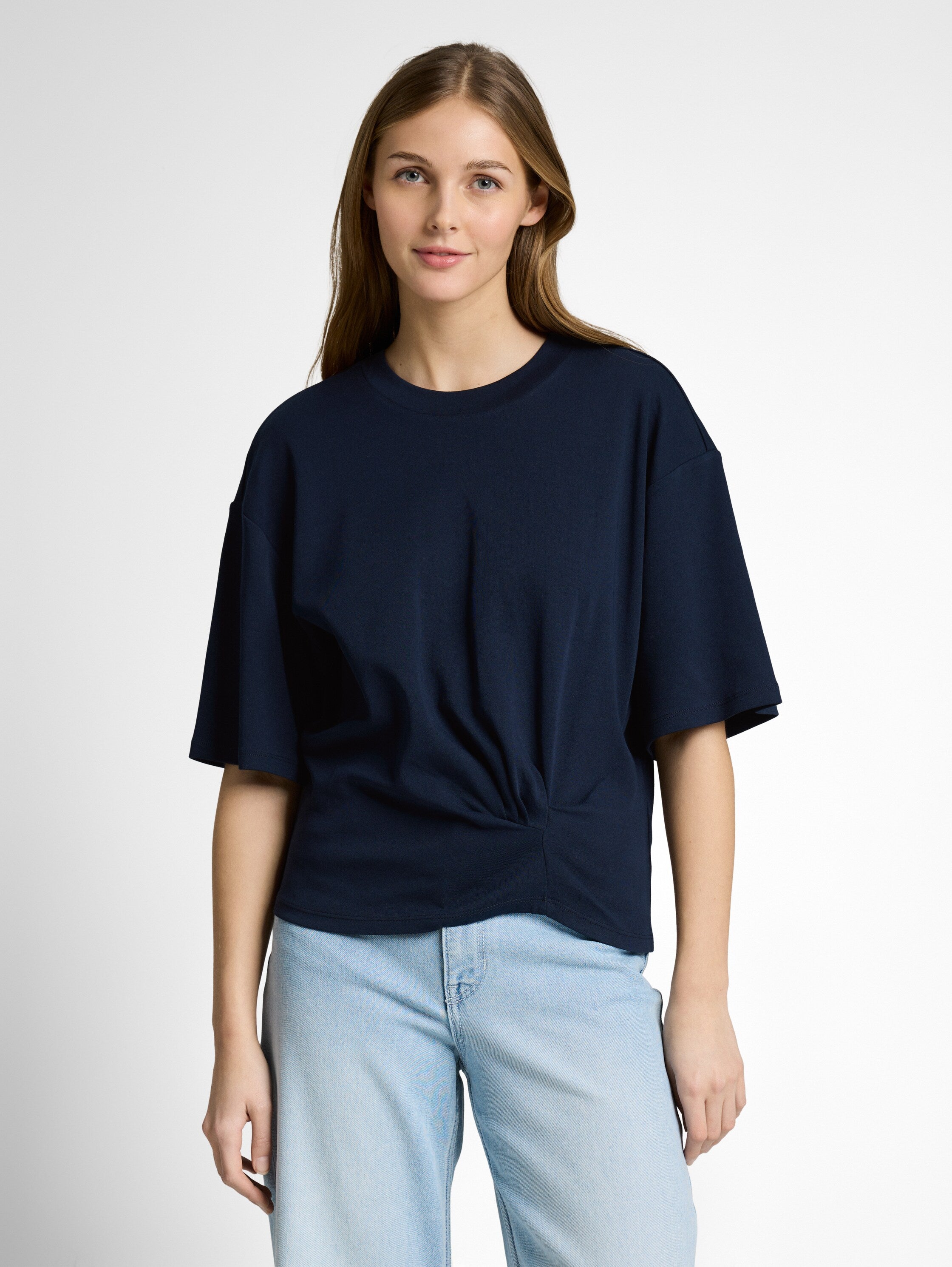 Tom Tailor Navy T-shirt With Knot Detail