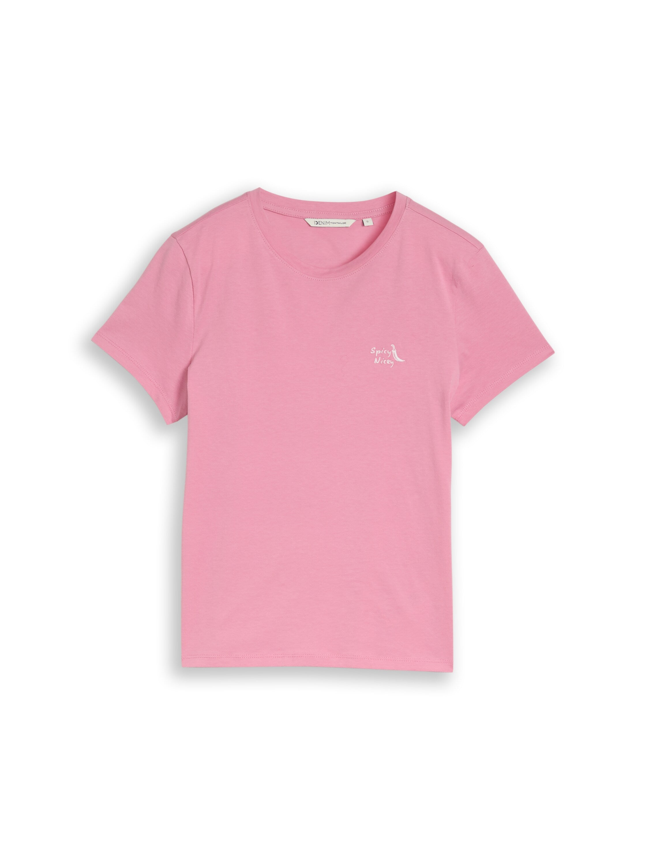 Tom Tailor Pink Short Sleeved T-Shirt With Printed Front Design
