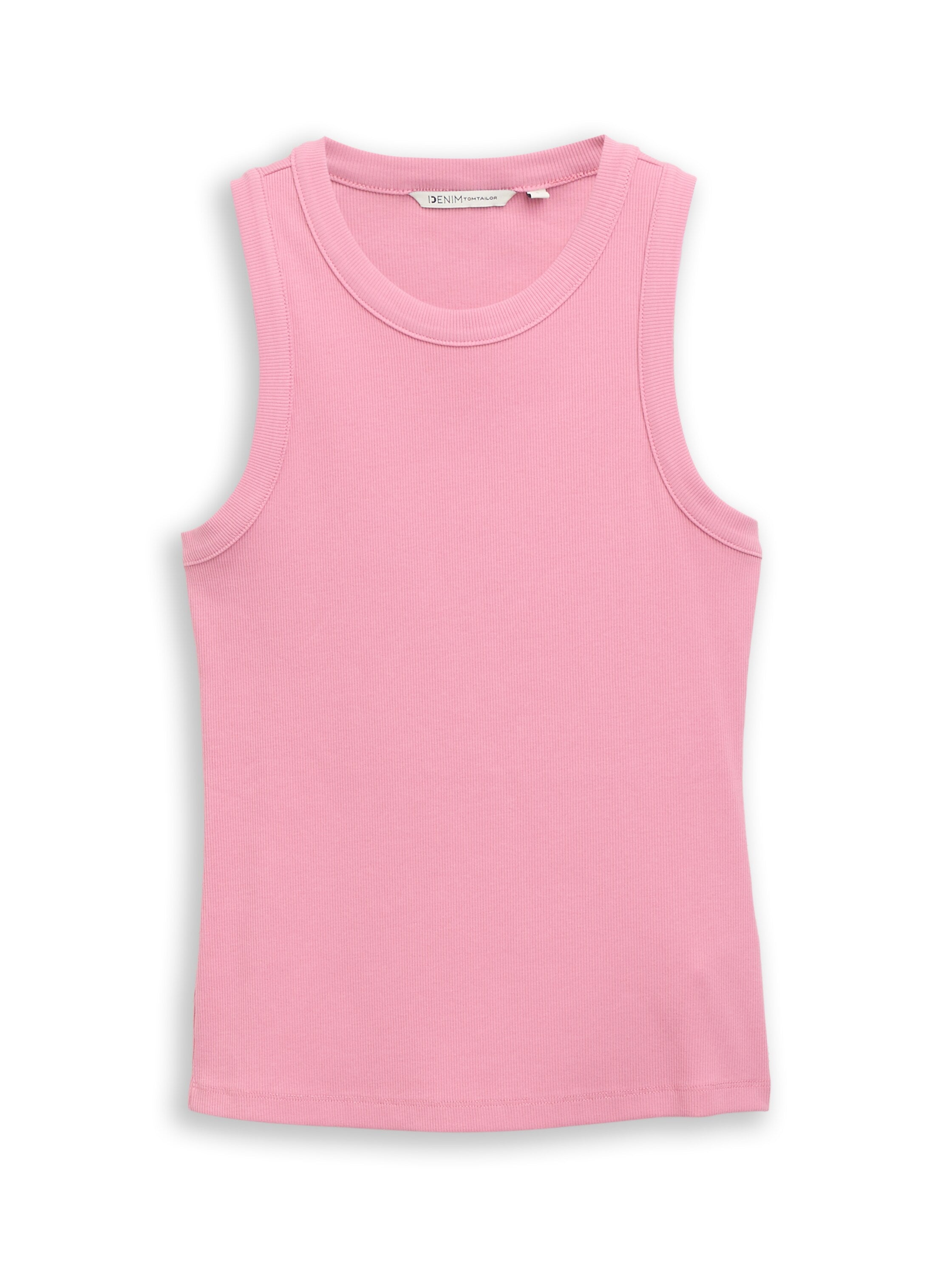 Tom Tailor Pink Slim-Fit Top With Ribbed Texture