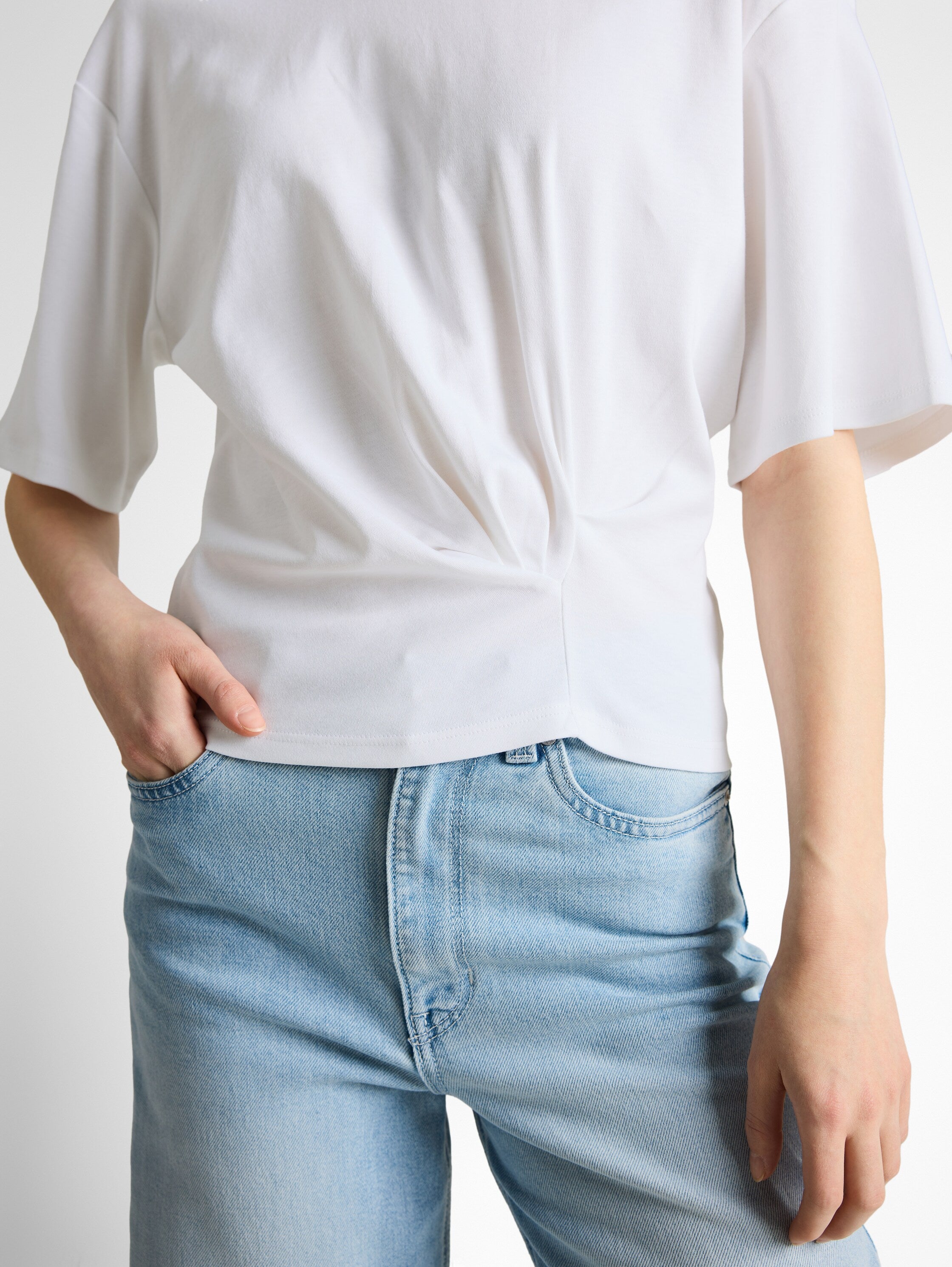 Tom Tailor White T-shirt With Knot Detail