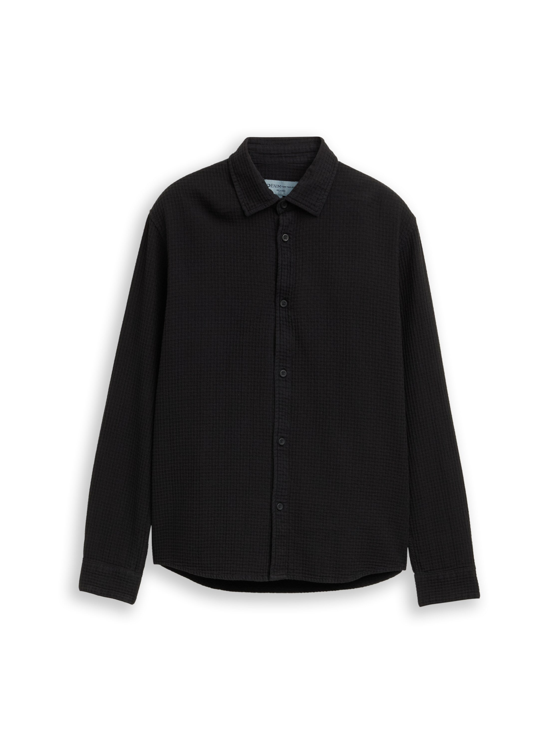 Tom Tailor Black Long Sleeved Relaxed Fit Shirt