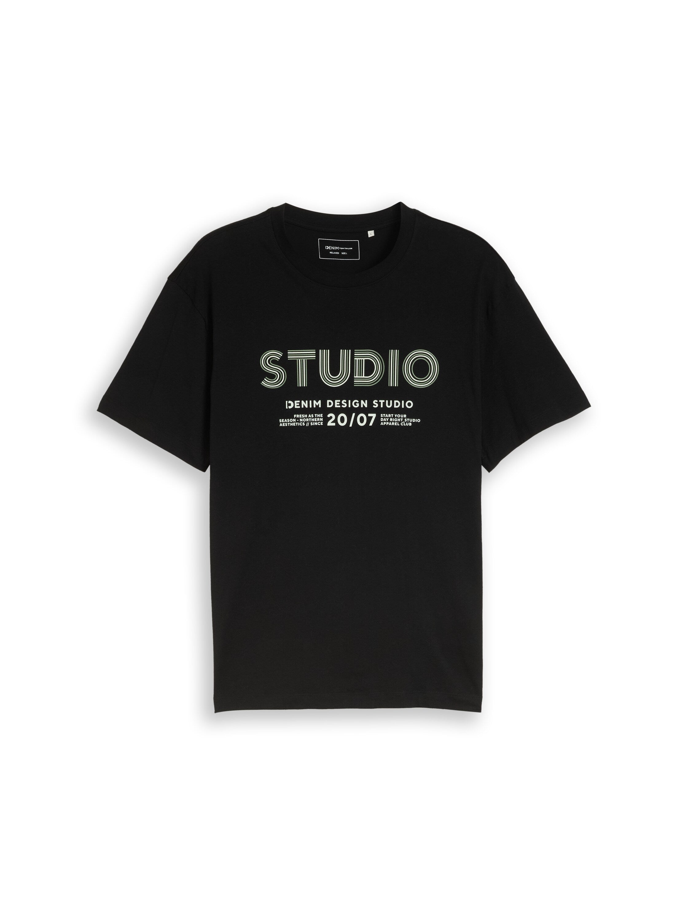 Tom Tailor Black Round Neck T-Shirt