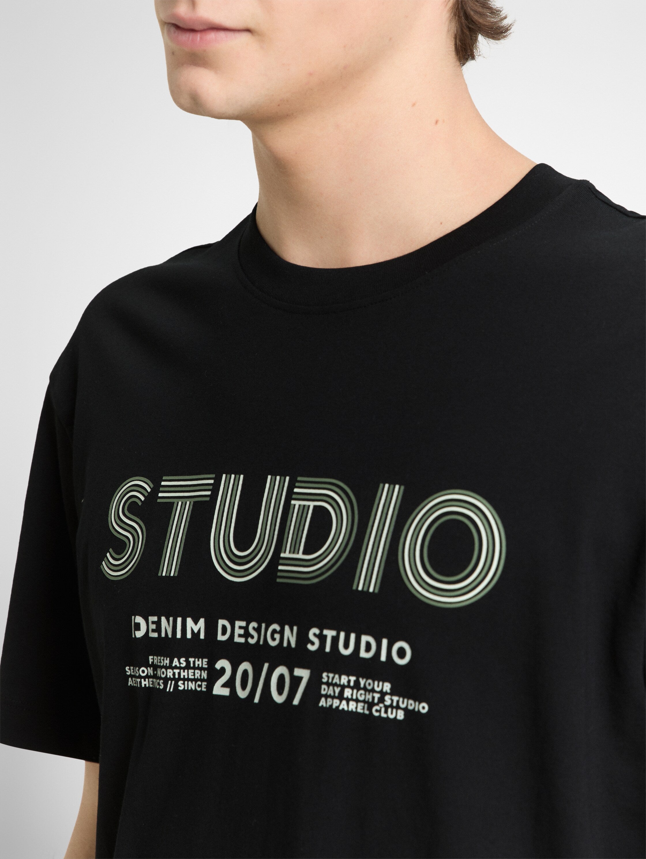Tom Tailor Black Round Neck T-Shirt