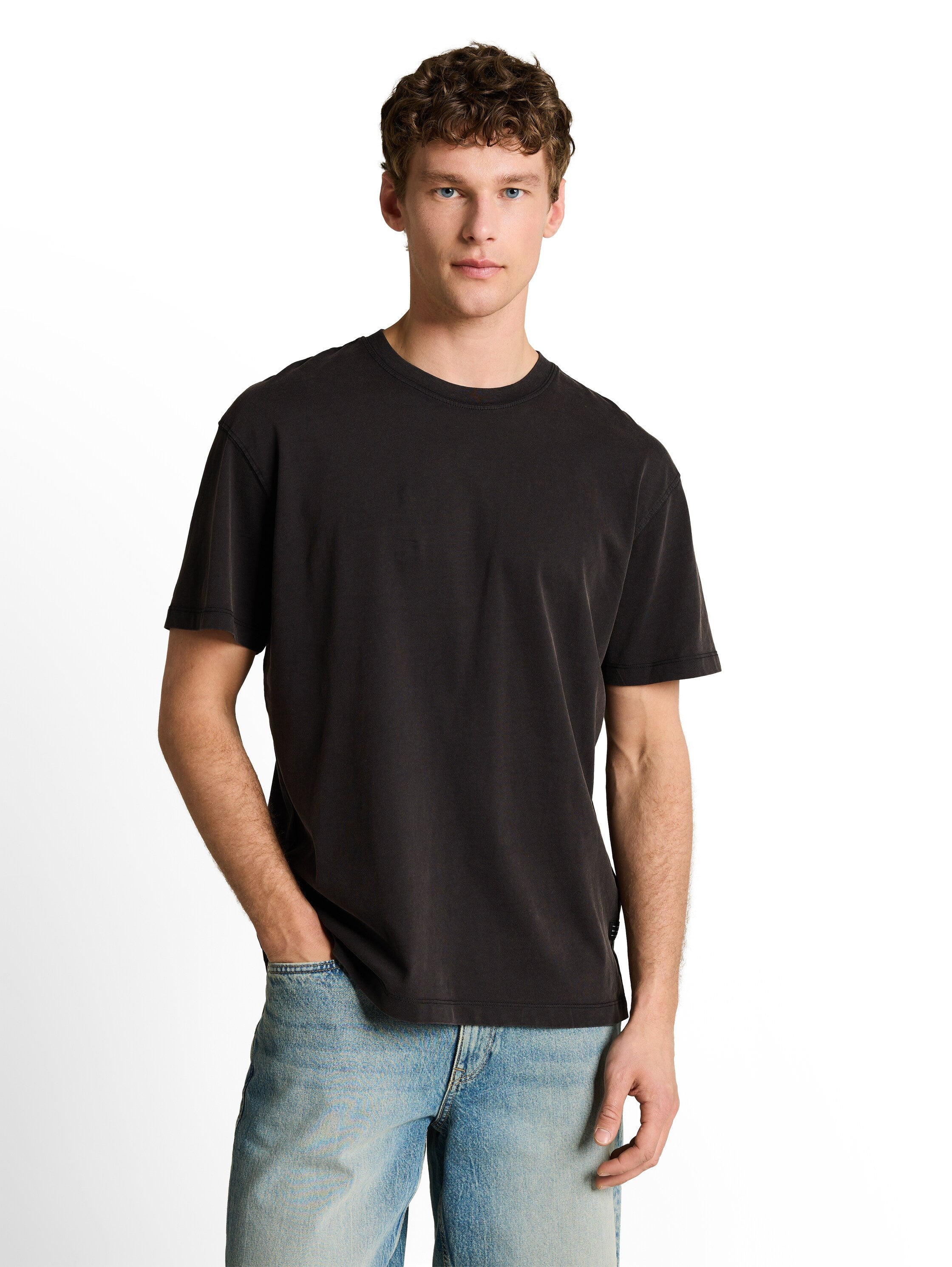 Tom Tailor Black Short Sleeved Plain T-Shirt
