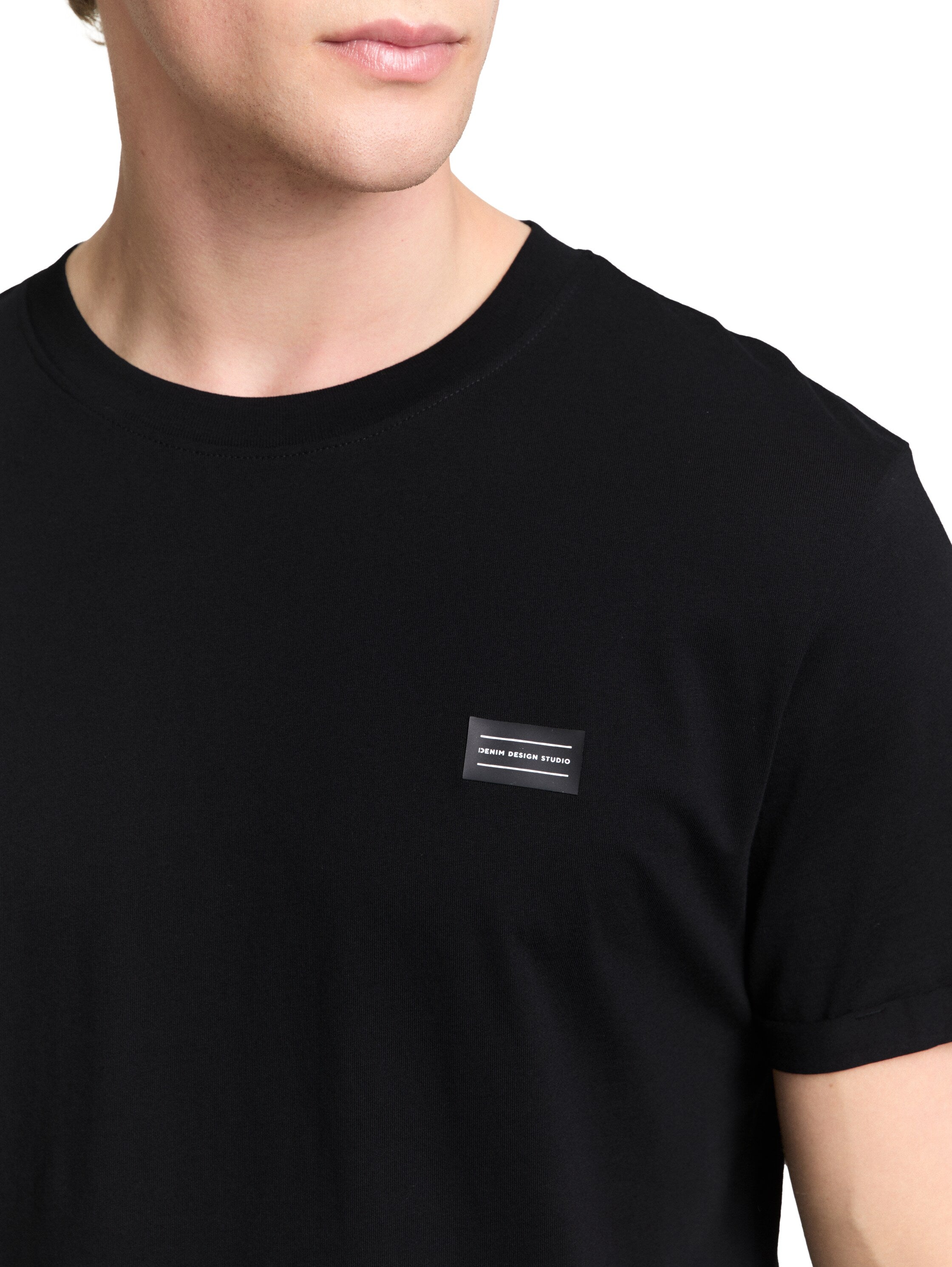 Tom Tailor Black Short Sleeved T-Shirt With Printed Logo
