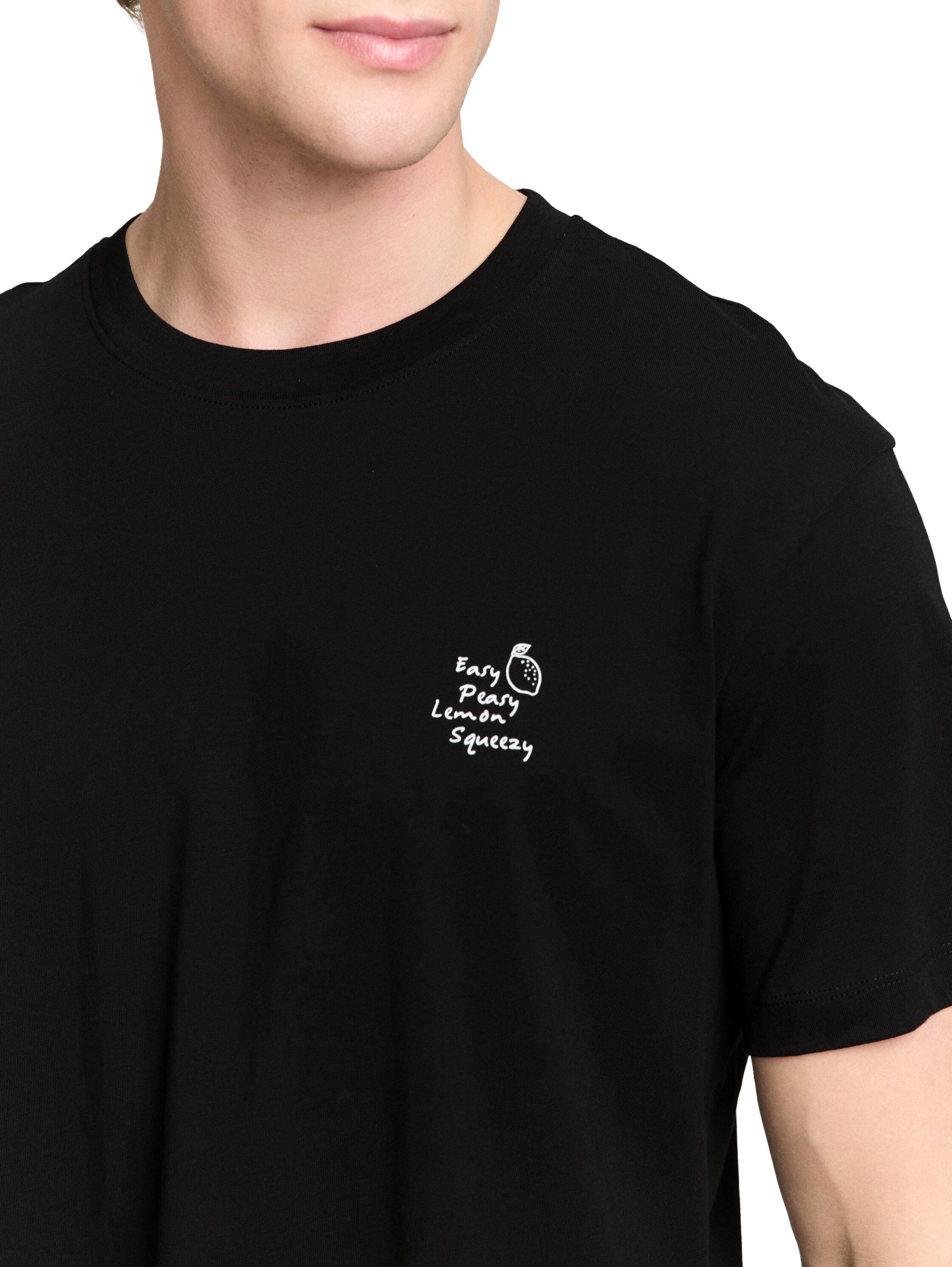Tom Tailor Black White Relaxed Fit Cotton T-shirt