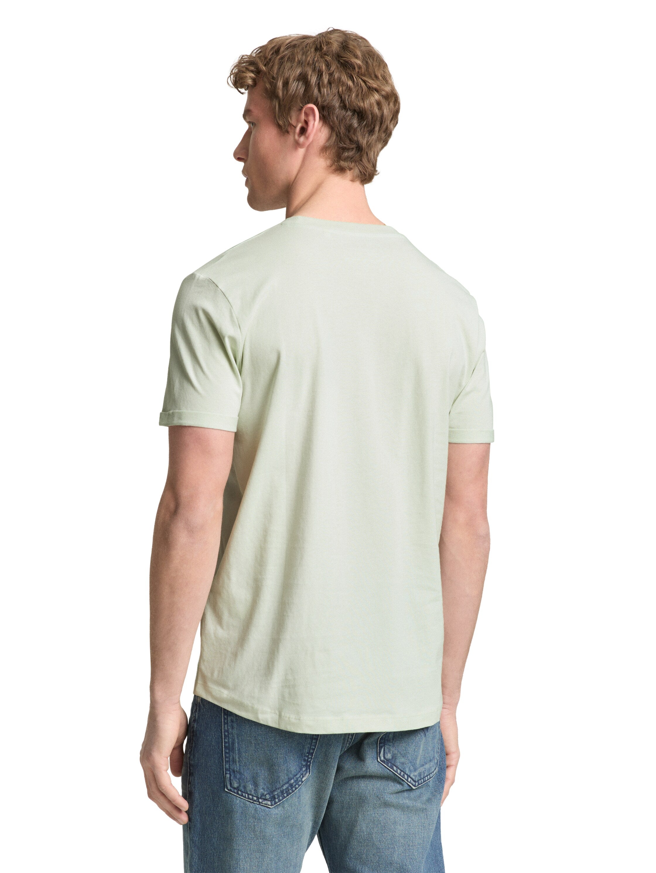 Tom Tailor Mint Short Sleeved T-Shirt With Printed Logo