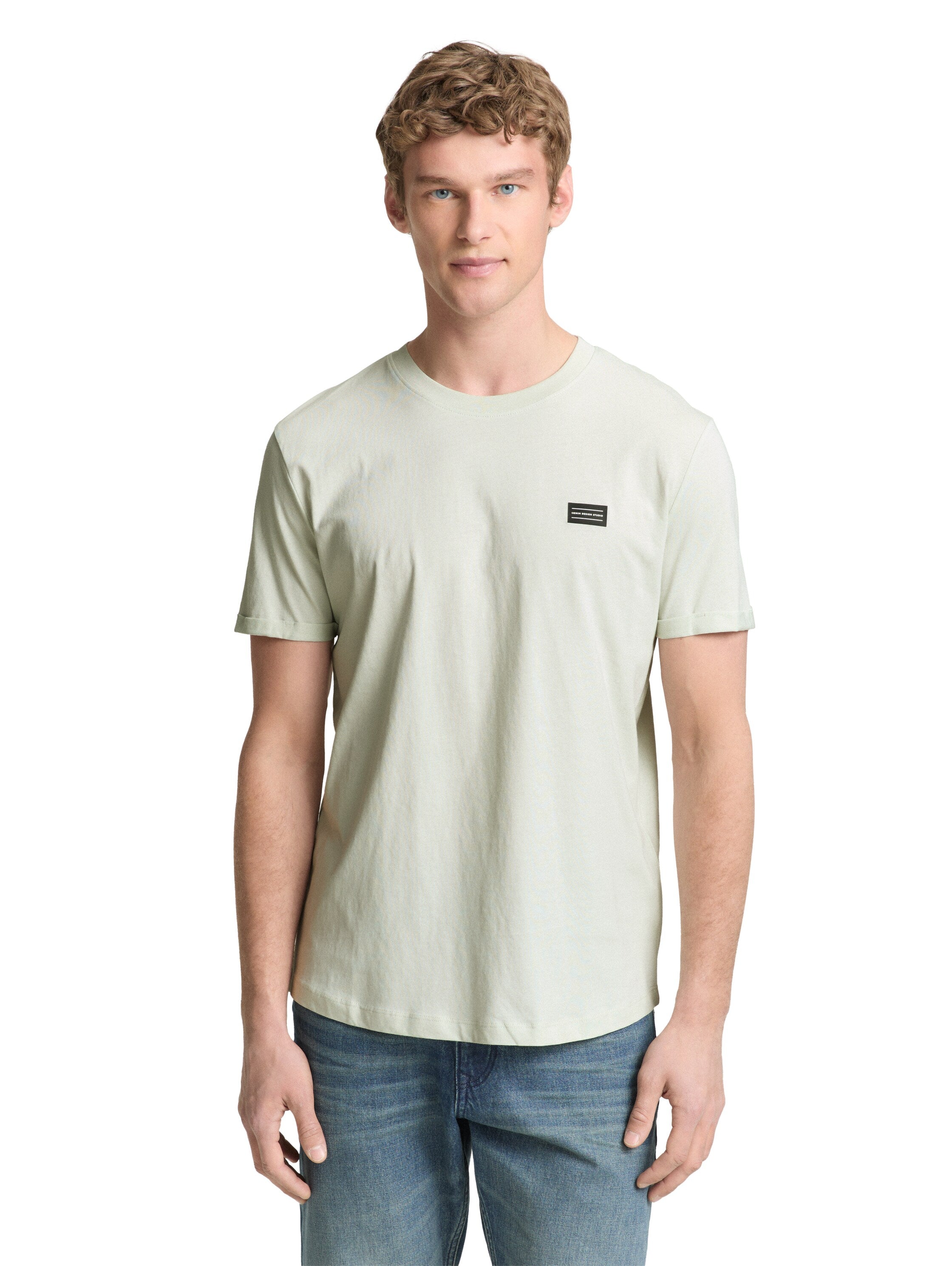 Tom Tailor Mint Short Sleeved T-Shirt With Printed Logo