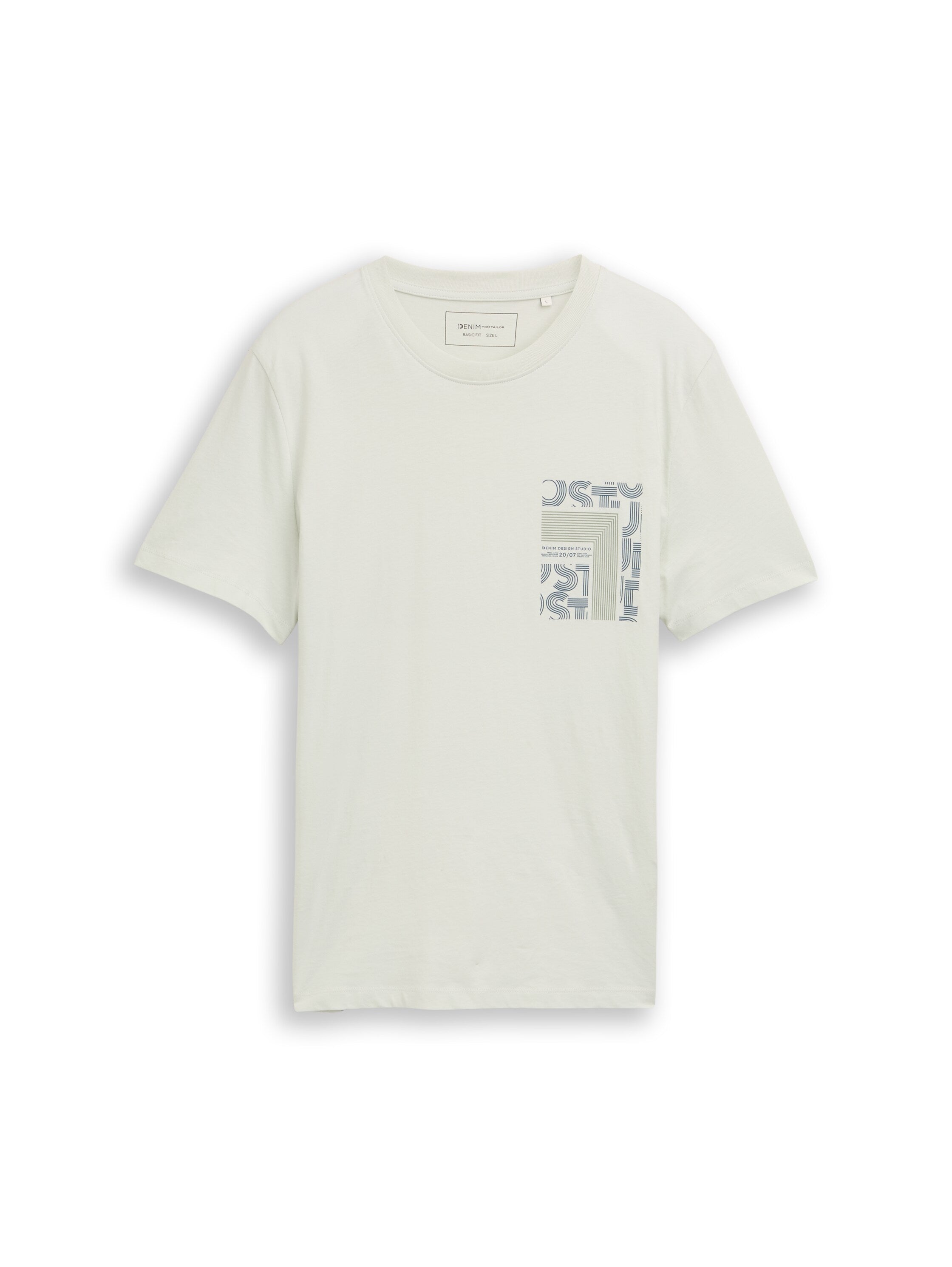 Tom Tailor Light Mint Round Neck T-Shirt With Printed Design