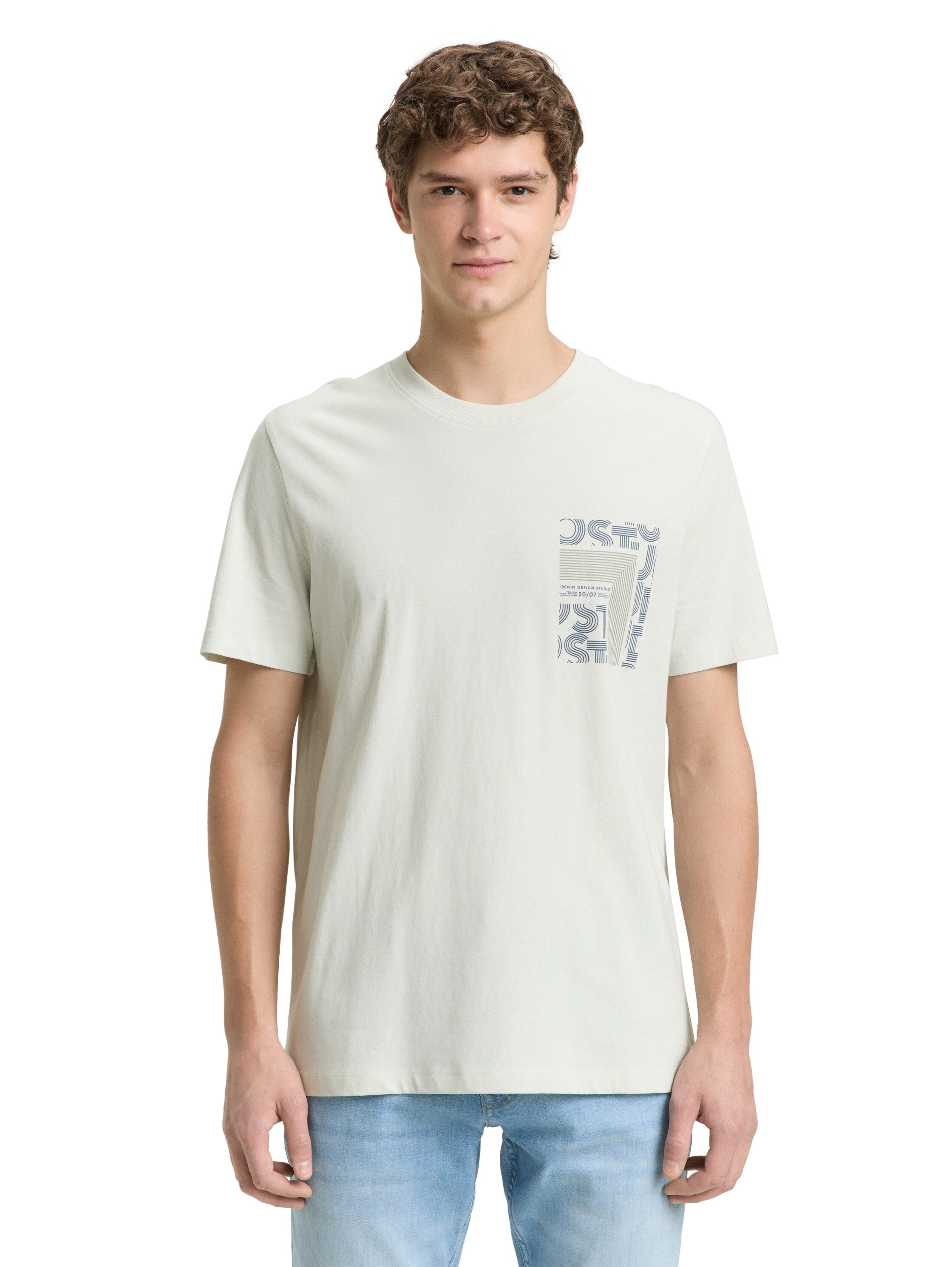 Tom Tailor Light Mint Round Neck T-Shirt With Printed Design