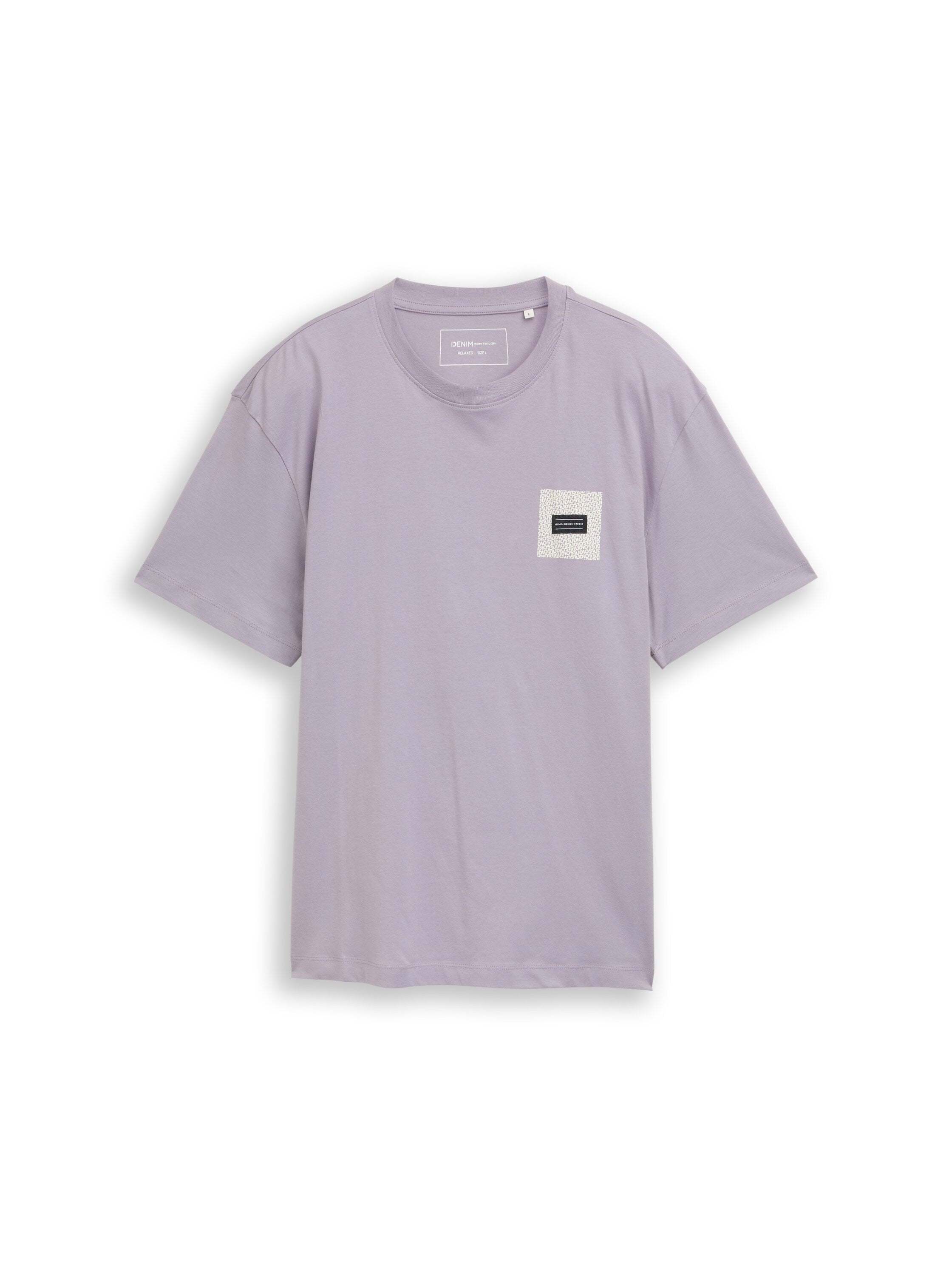 Tom Tailor Lilac Grey Round Neck T-Shirt With Back Printed Design