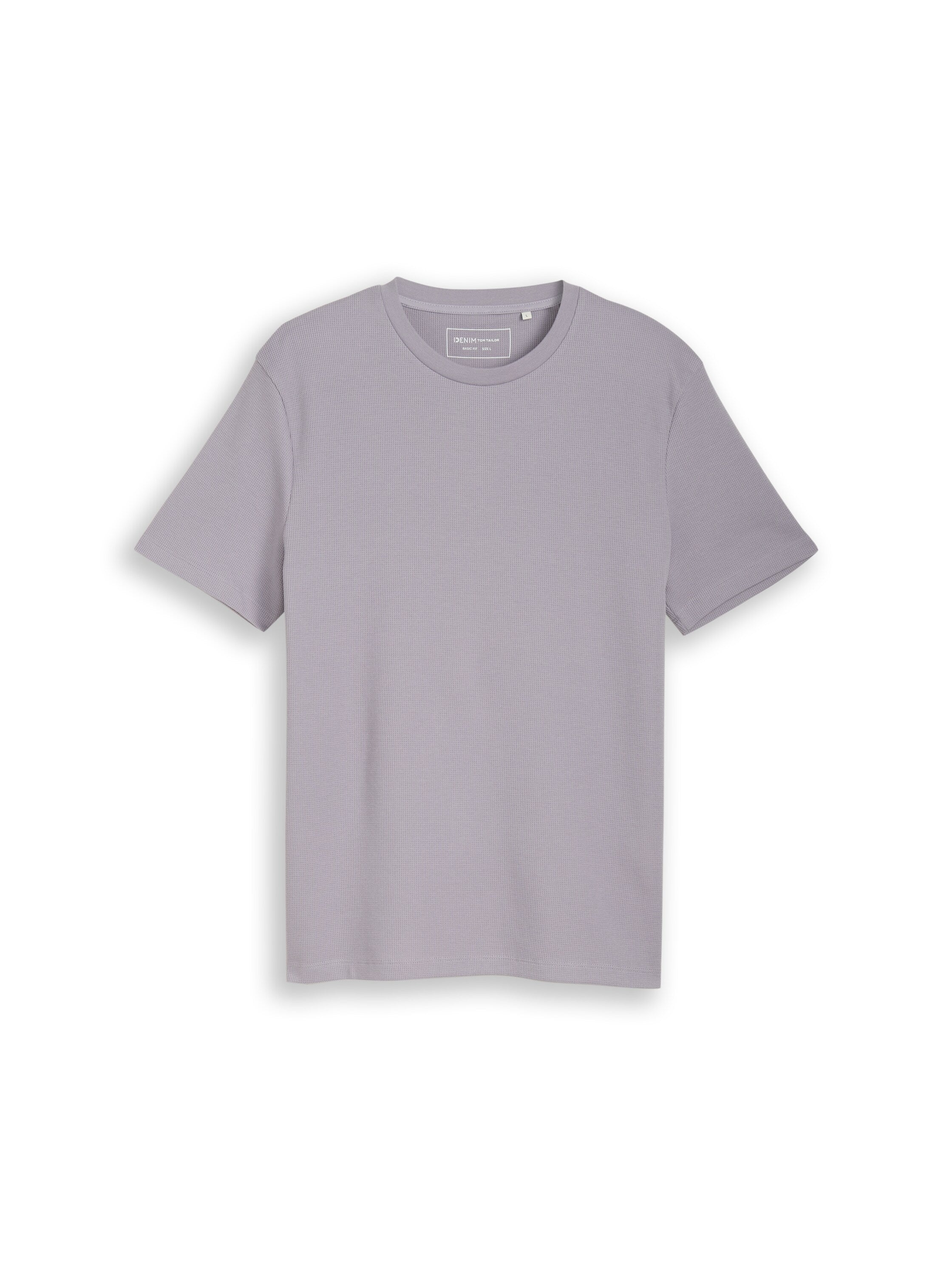 Tom Tailor Lilac Grey T-Shirt With Waffle Texture