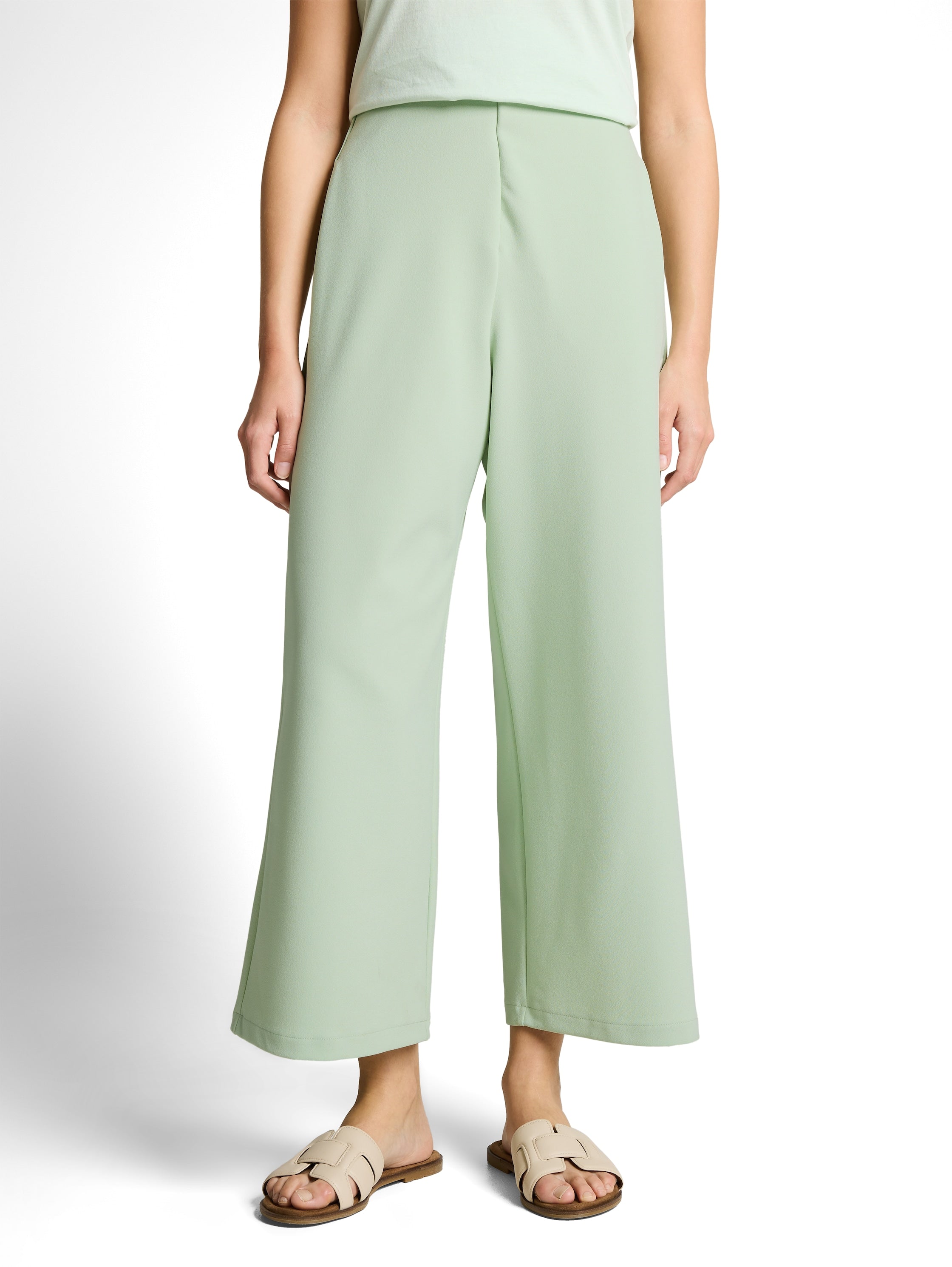 Tom Tailor Mint Ankle Length Wide Leg Pants