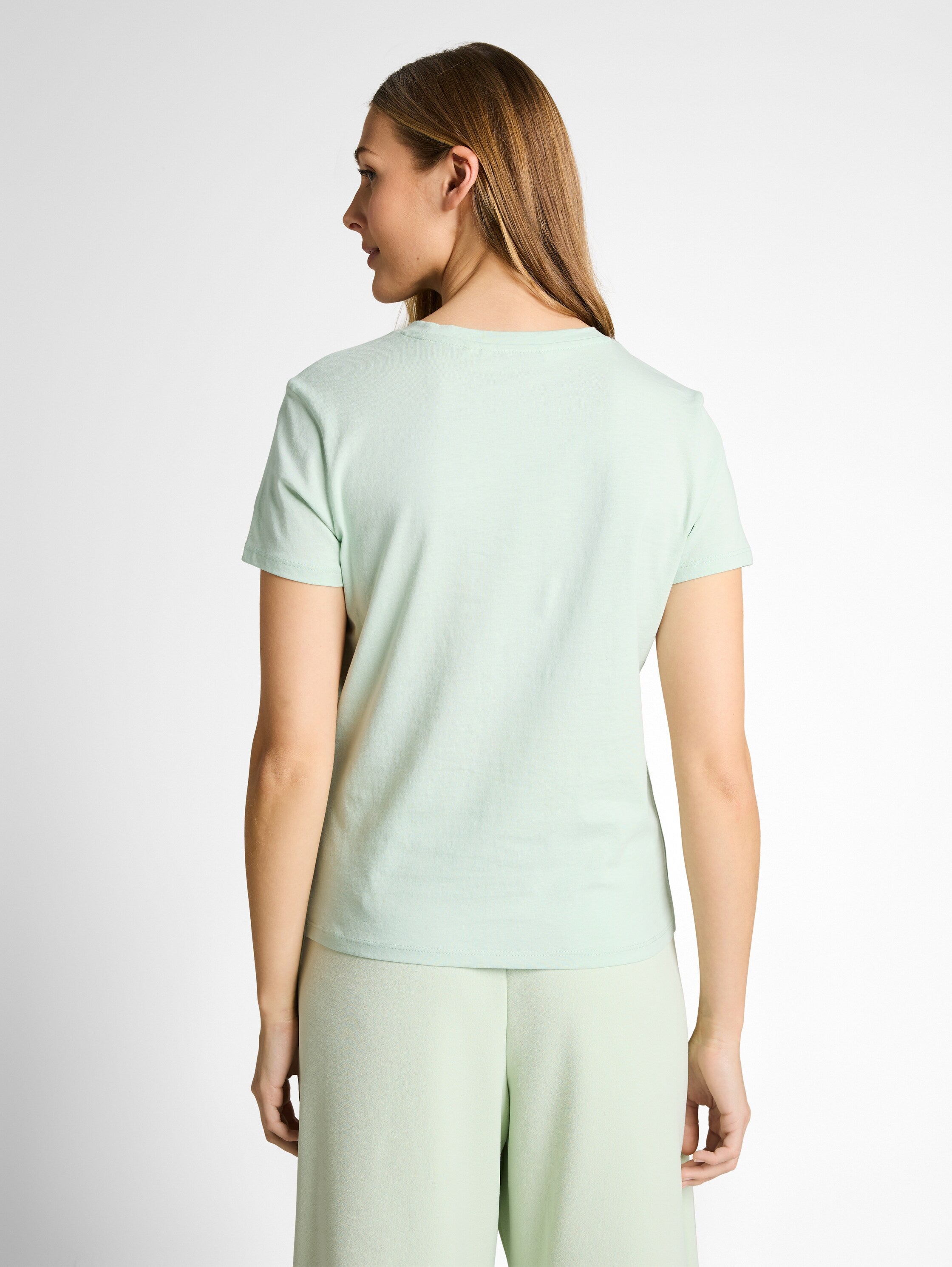 Tom Tailor Mint Green Short Sleeved T-Shirt With Printed Front Design