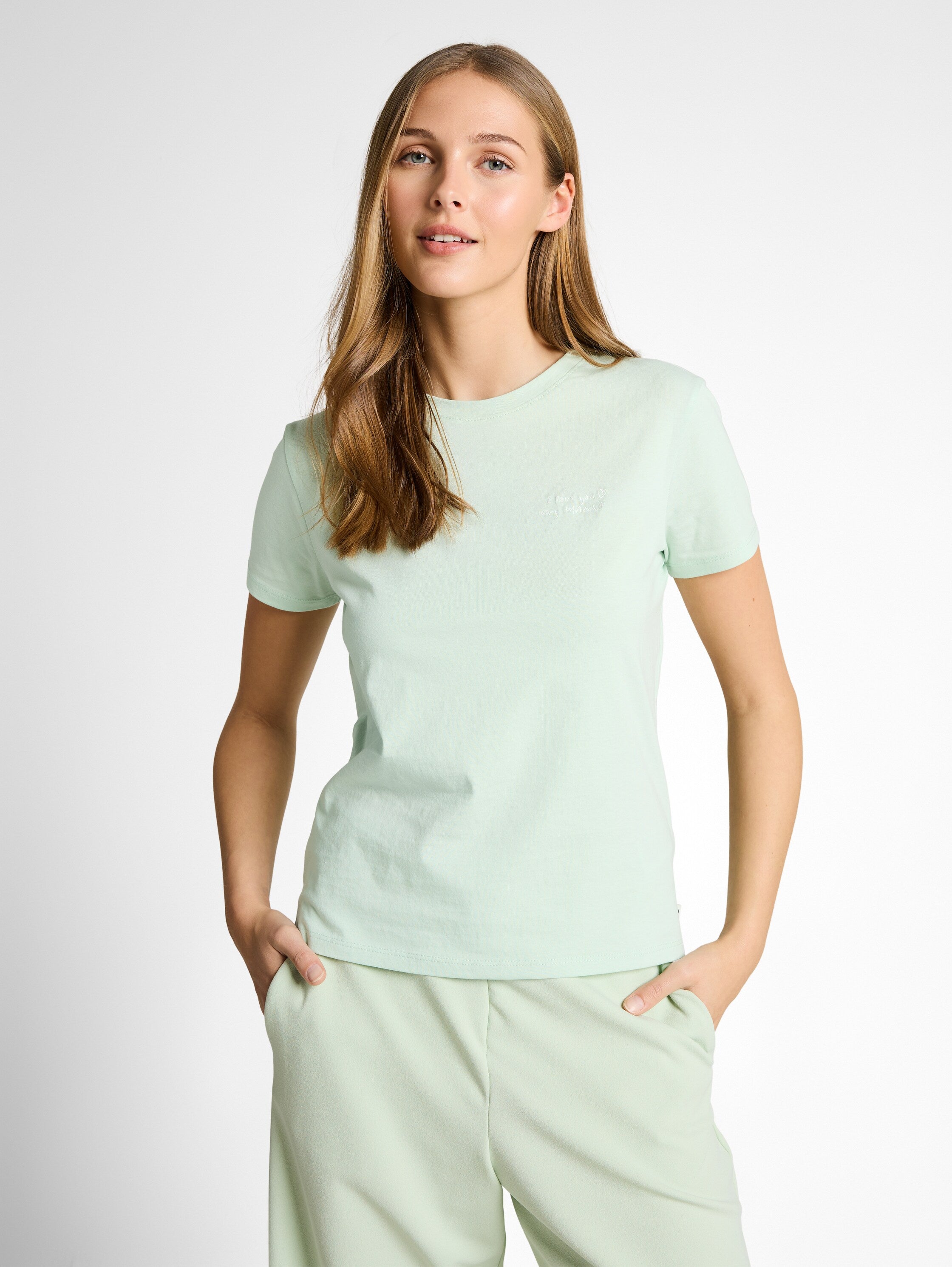 Tom Tailor Mint Green Short Sleeved T-Shirt With Printed Front Design