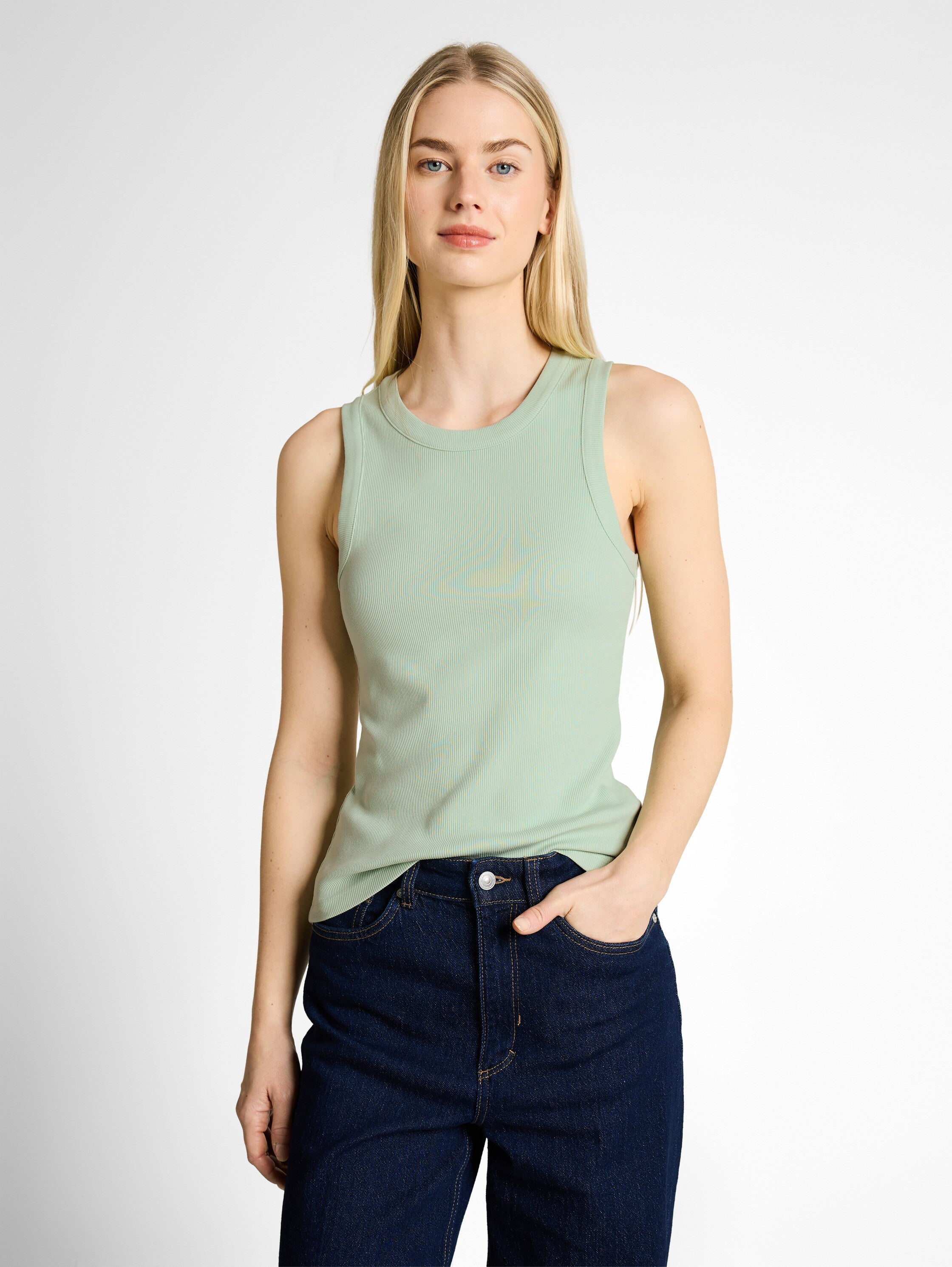 Tom Tailor Light Match Slim-Fit Top With Ribbed Texture