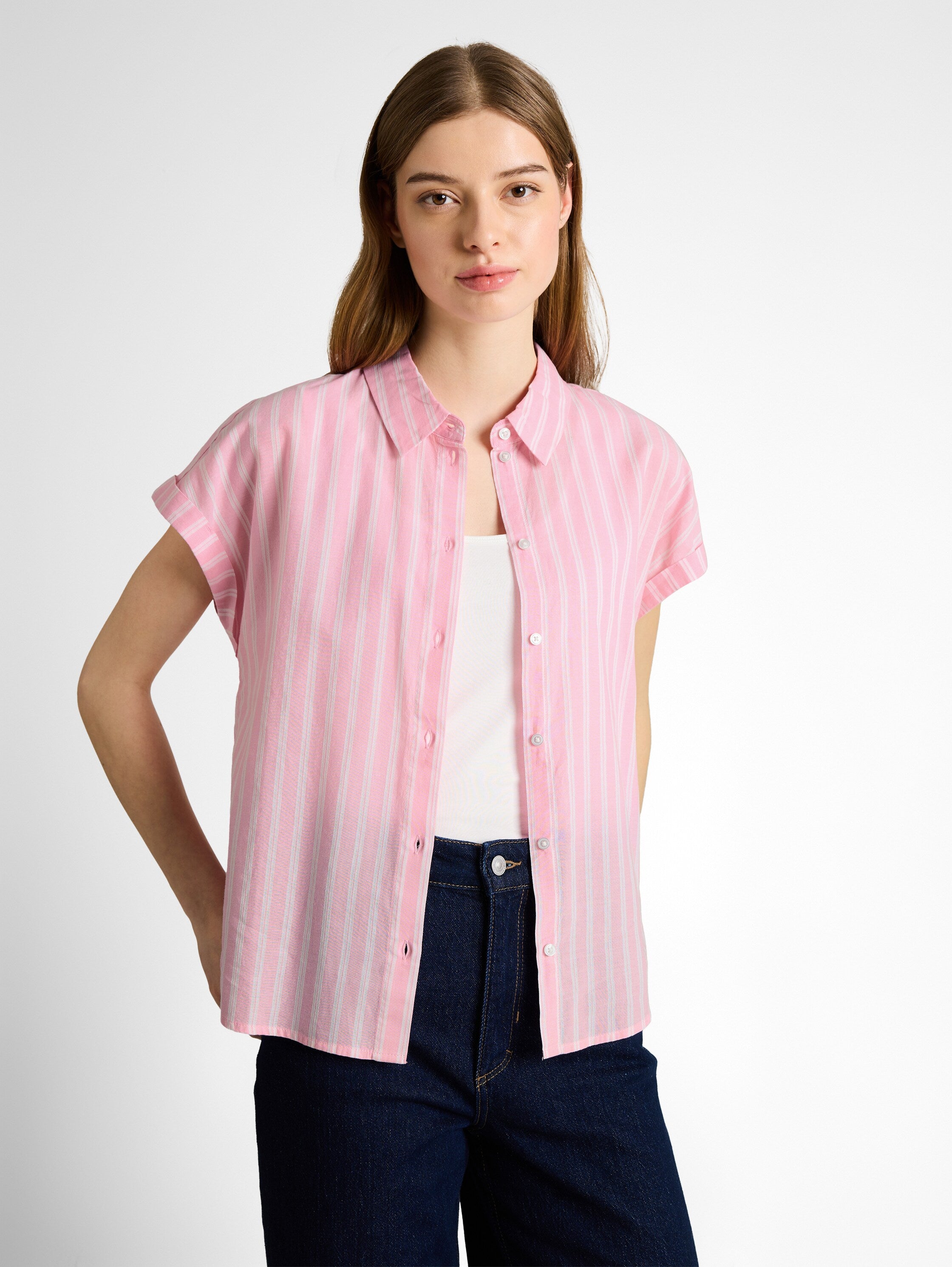 Tom Tailor Pink White Striped Shirt