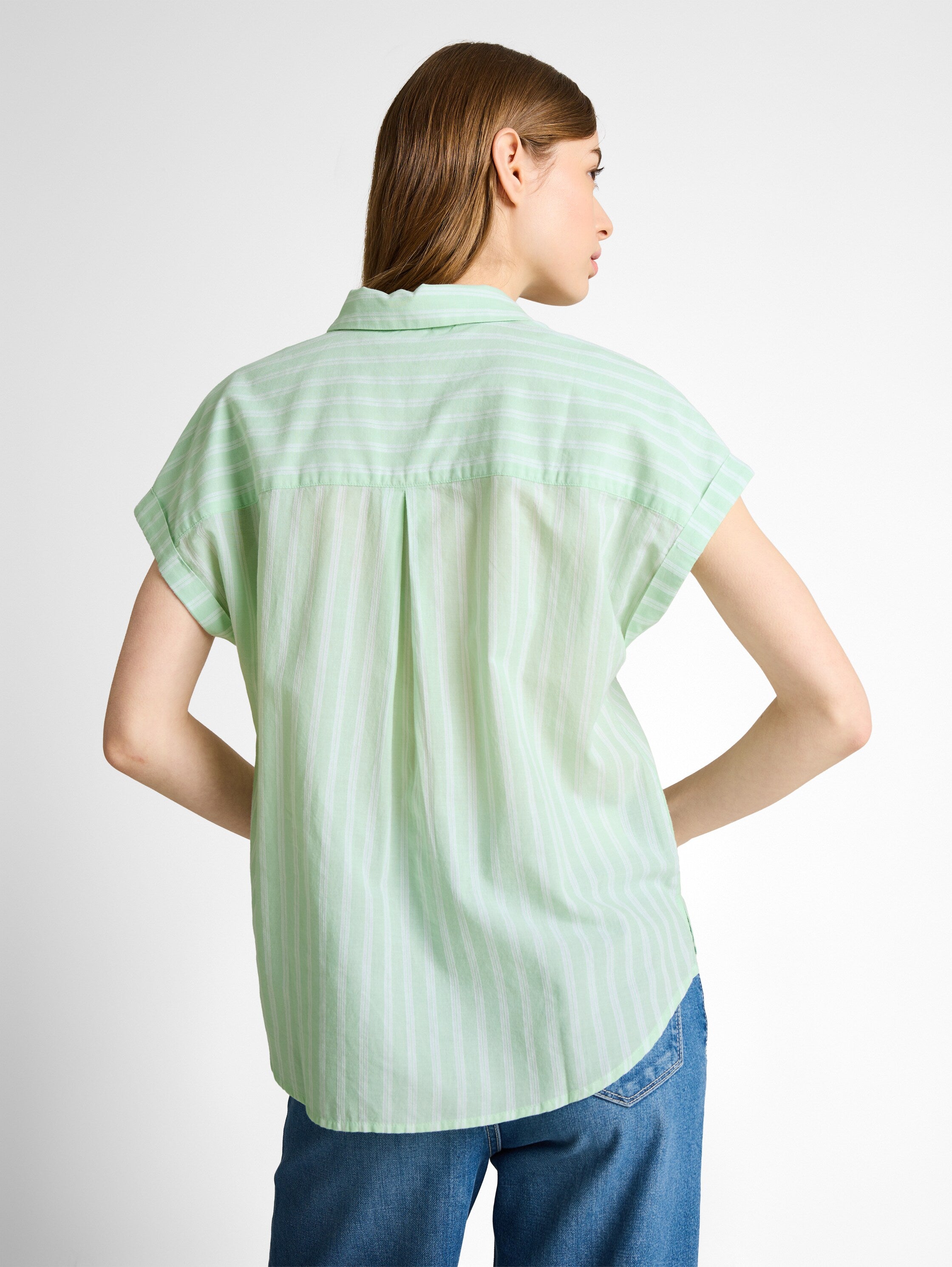 Tom Tailor Green White Striped Shirt