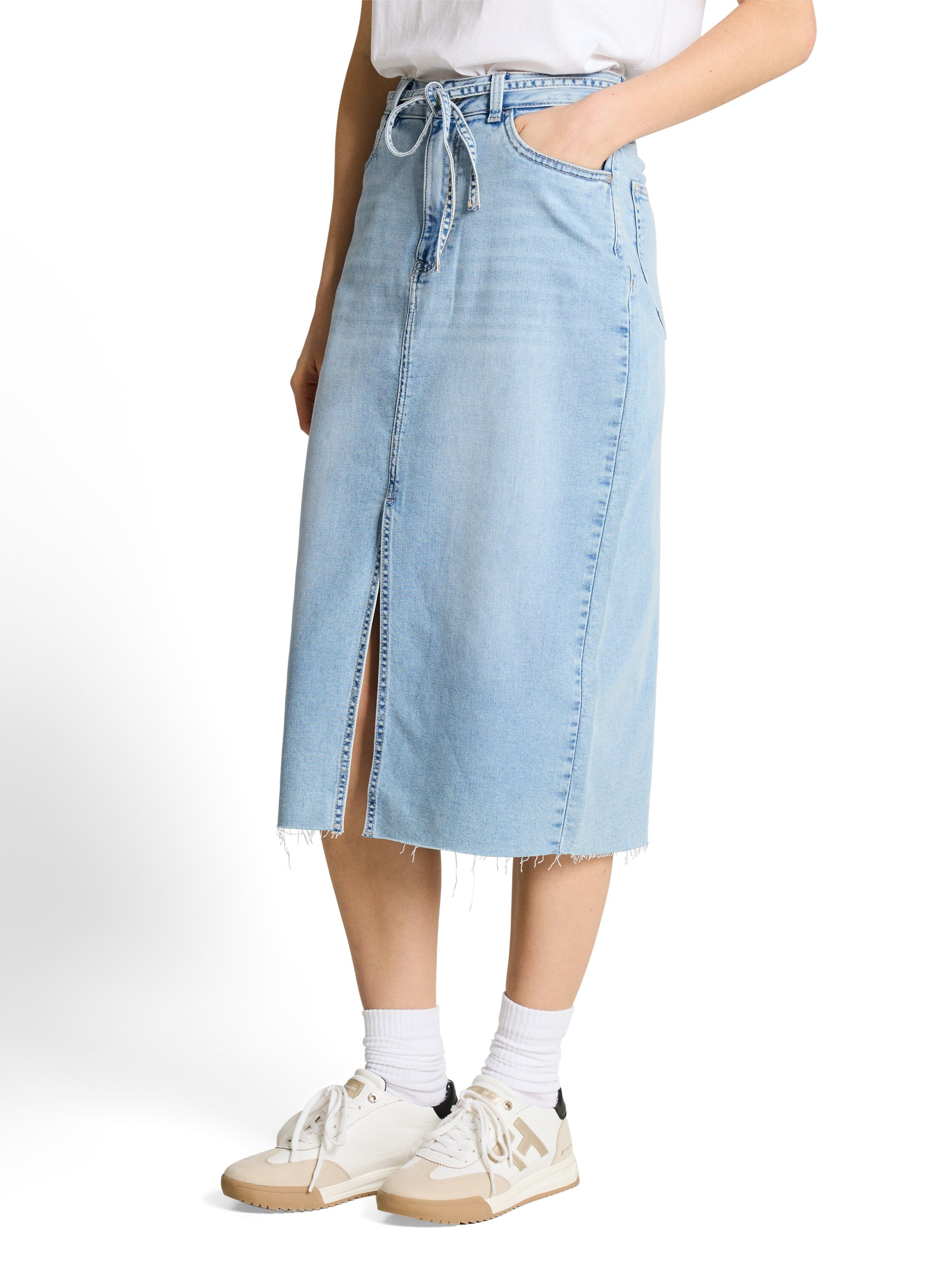 Tom Tailor Blue  Midi Denim Skirt With Slit