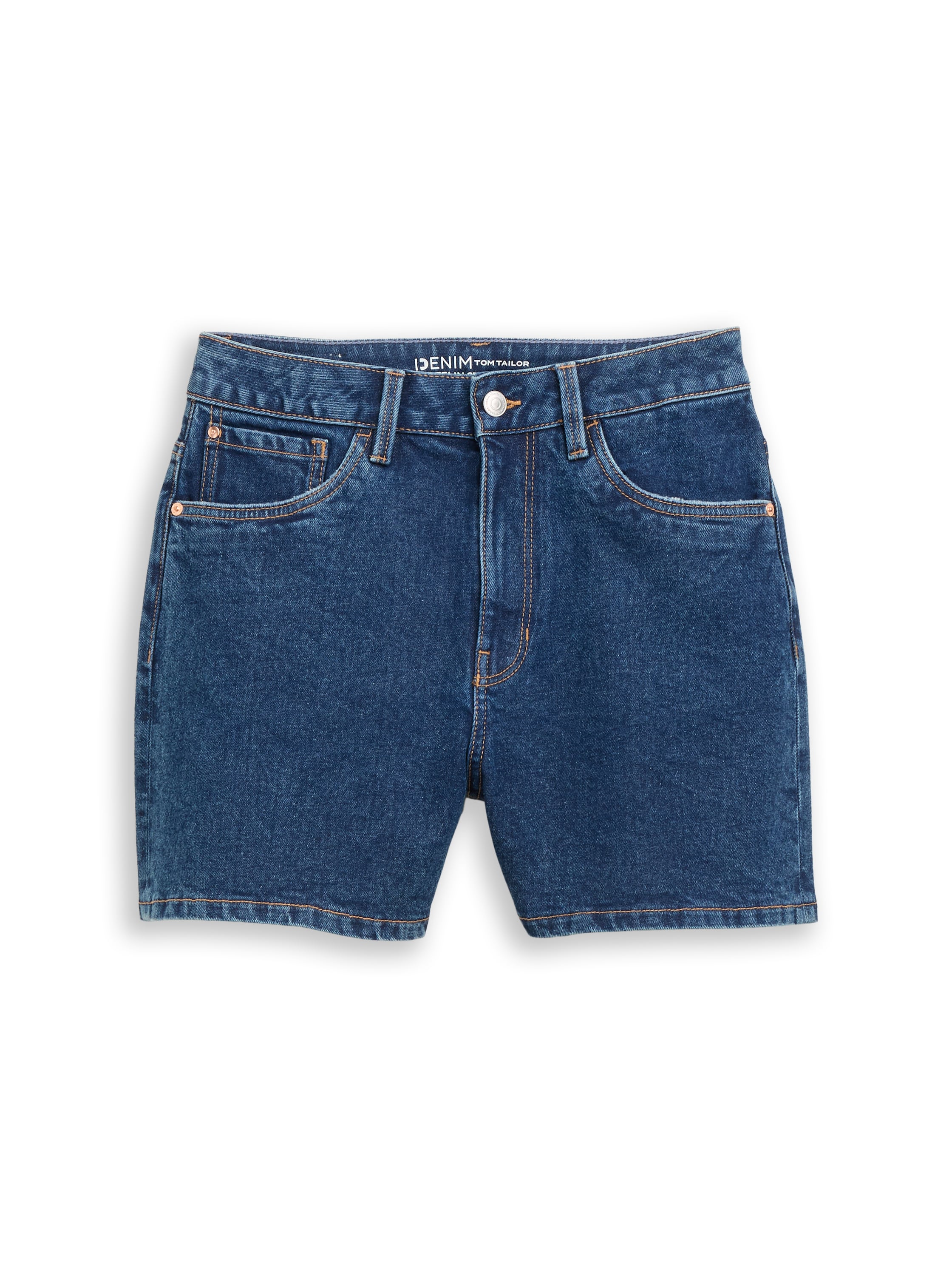 Tom Tailor Blue Straight High-Waisted Denim Shorts