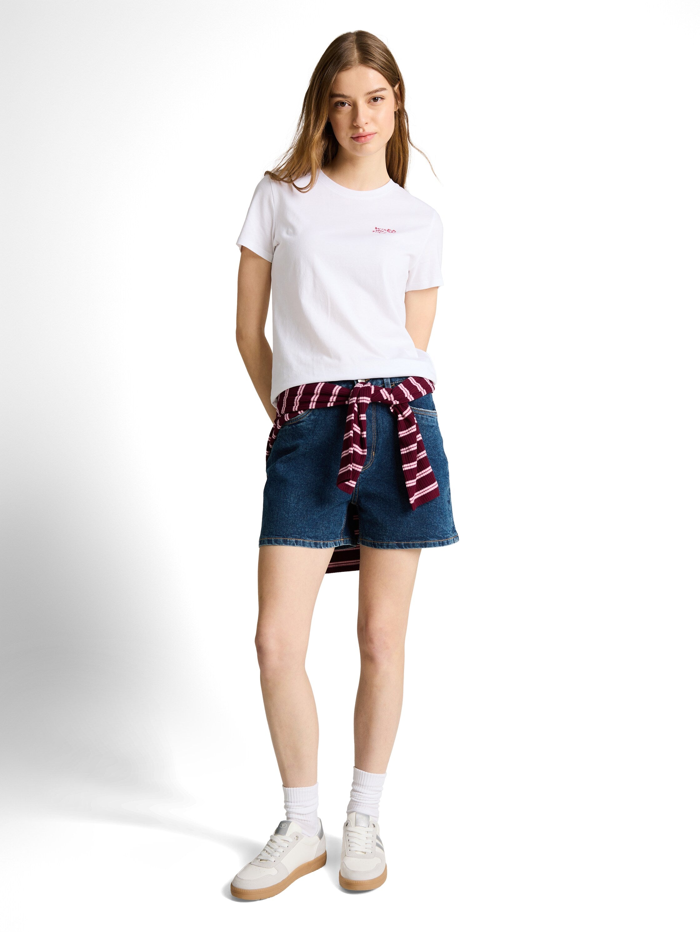 Tom Tailor Blue Straight High-Waisted Denim Shorts