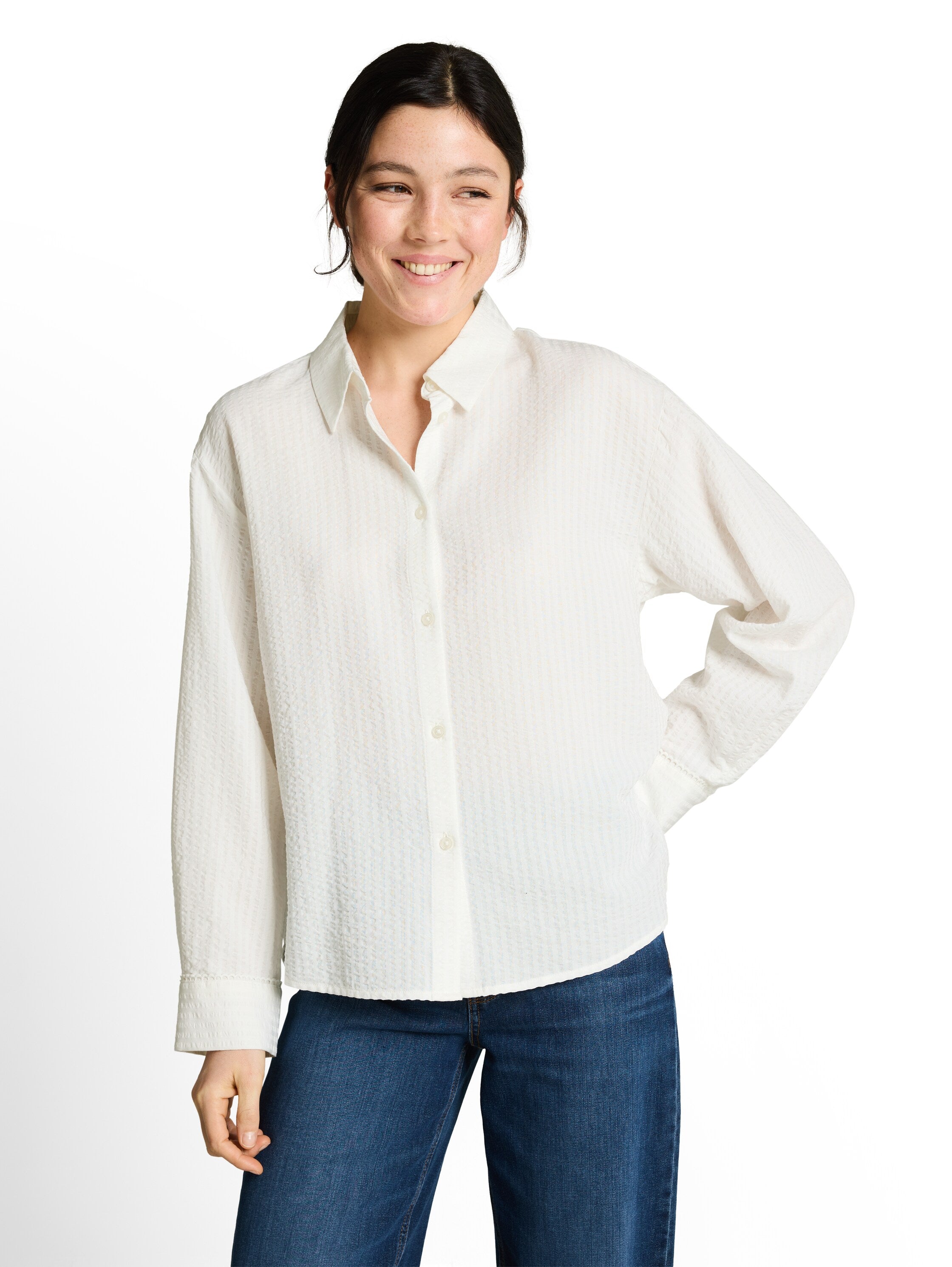 Tom Tailor Off White Loose Fit Shirt Blouse