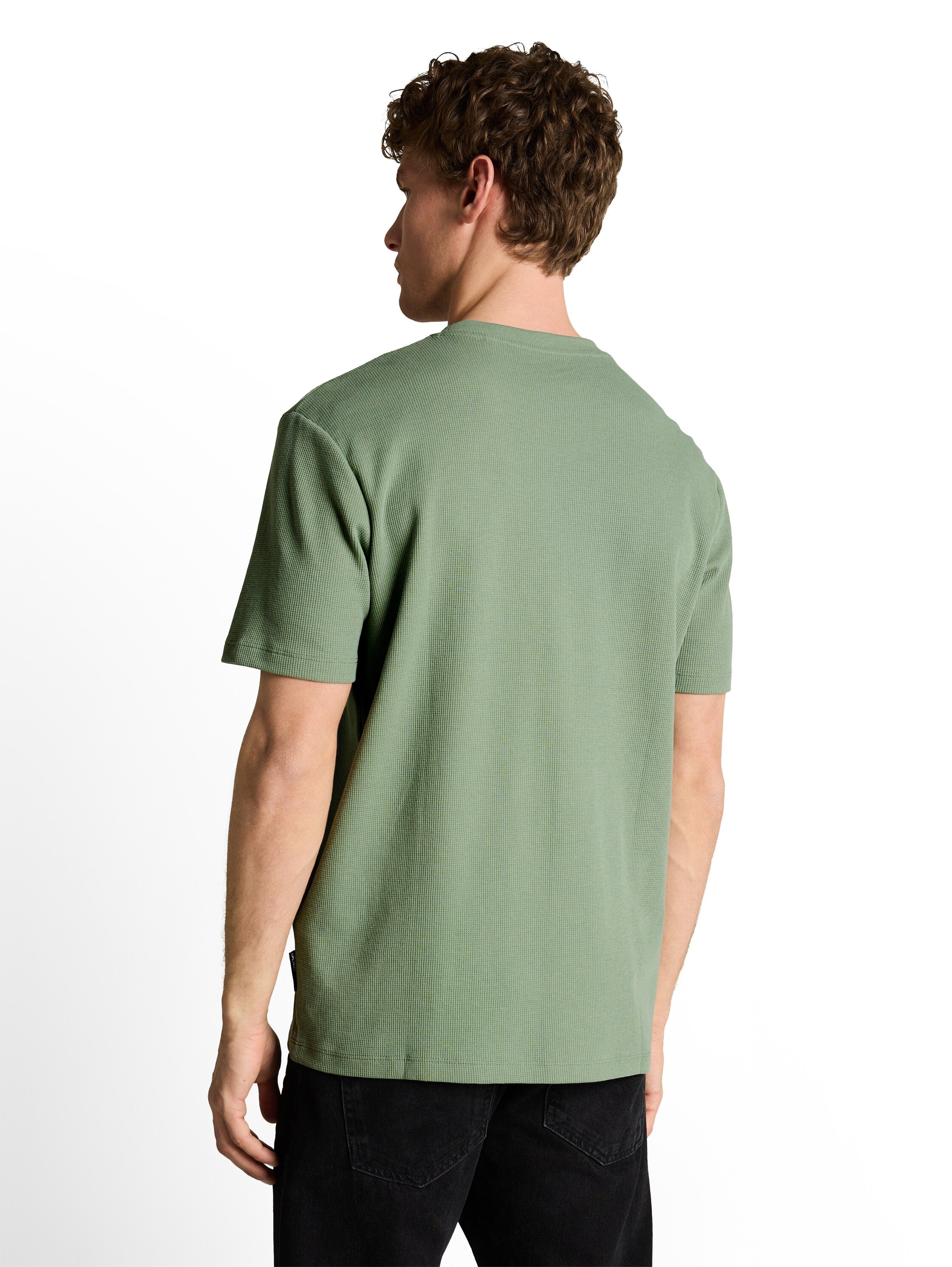 Tom Tailor Green T-Shirt With Waffle Texture