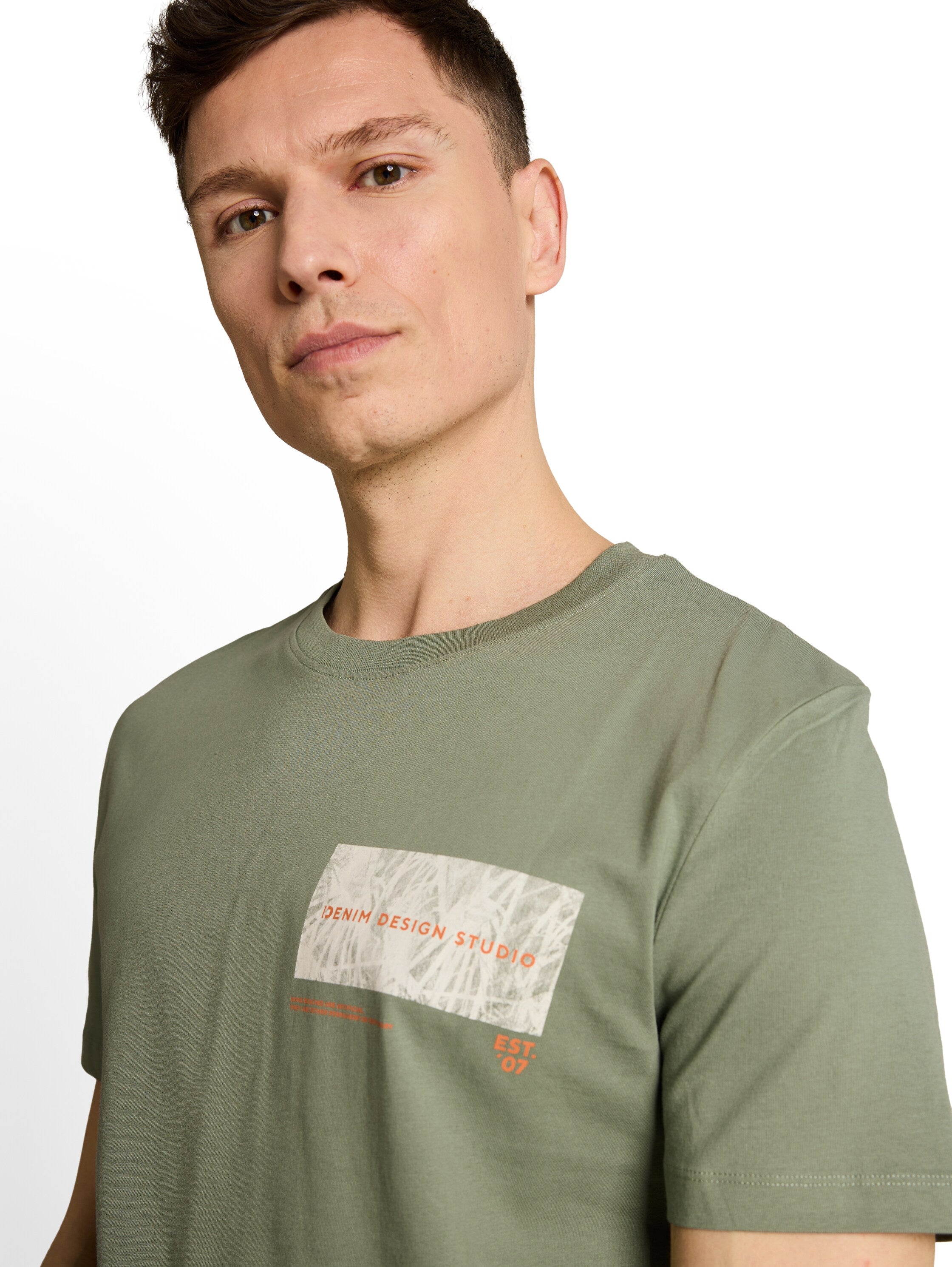 Tom Tailor Olive Green T-Shirt With Print