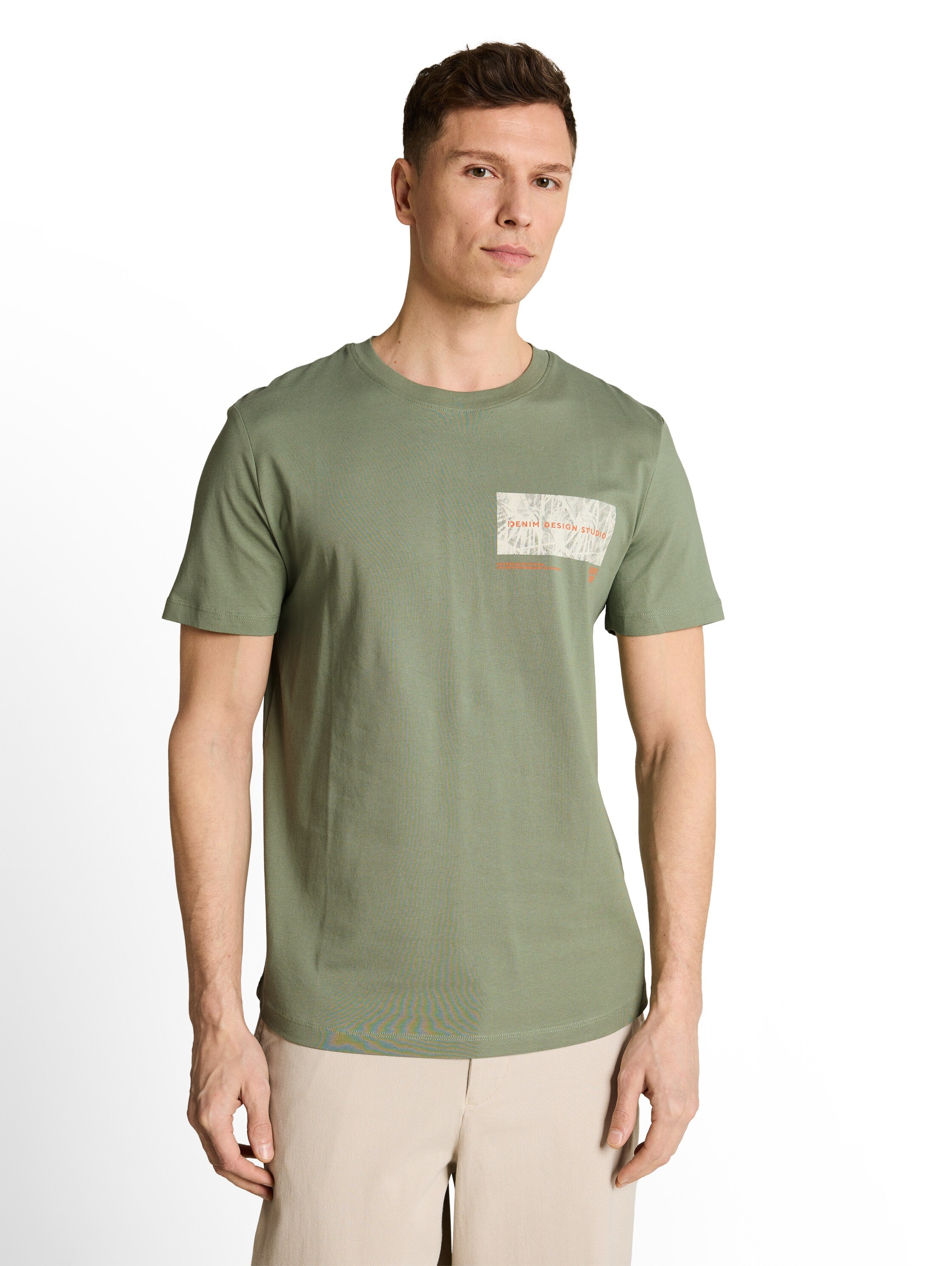 Tom Tailor Olive Green T-Shirt With Print