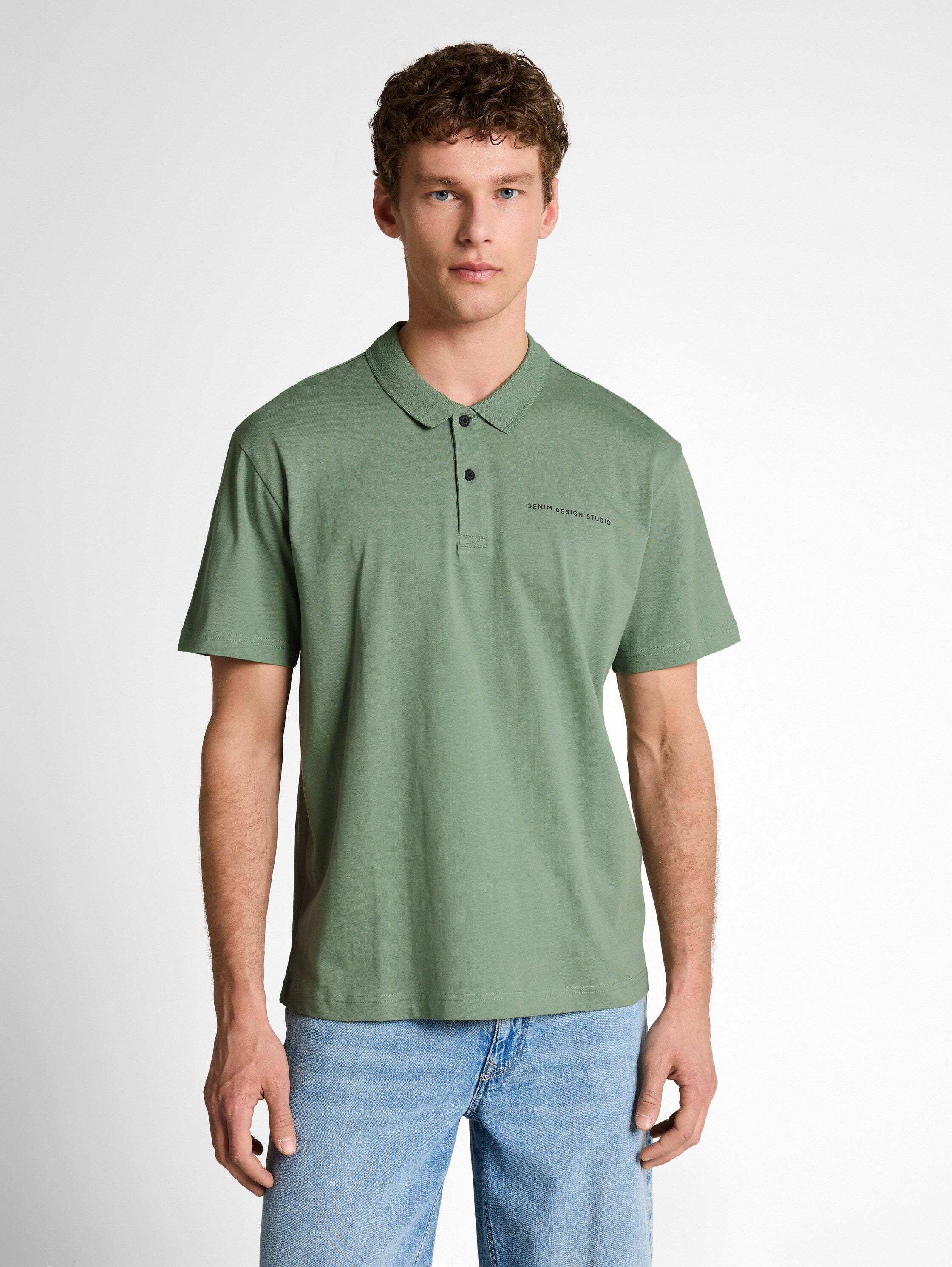 Tom Tailor Relaxed-Fit Cotton Green Olive Polo Shirt