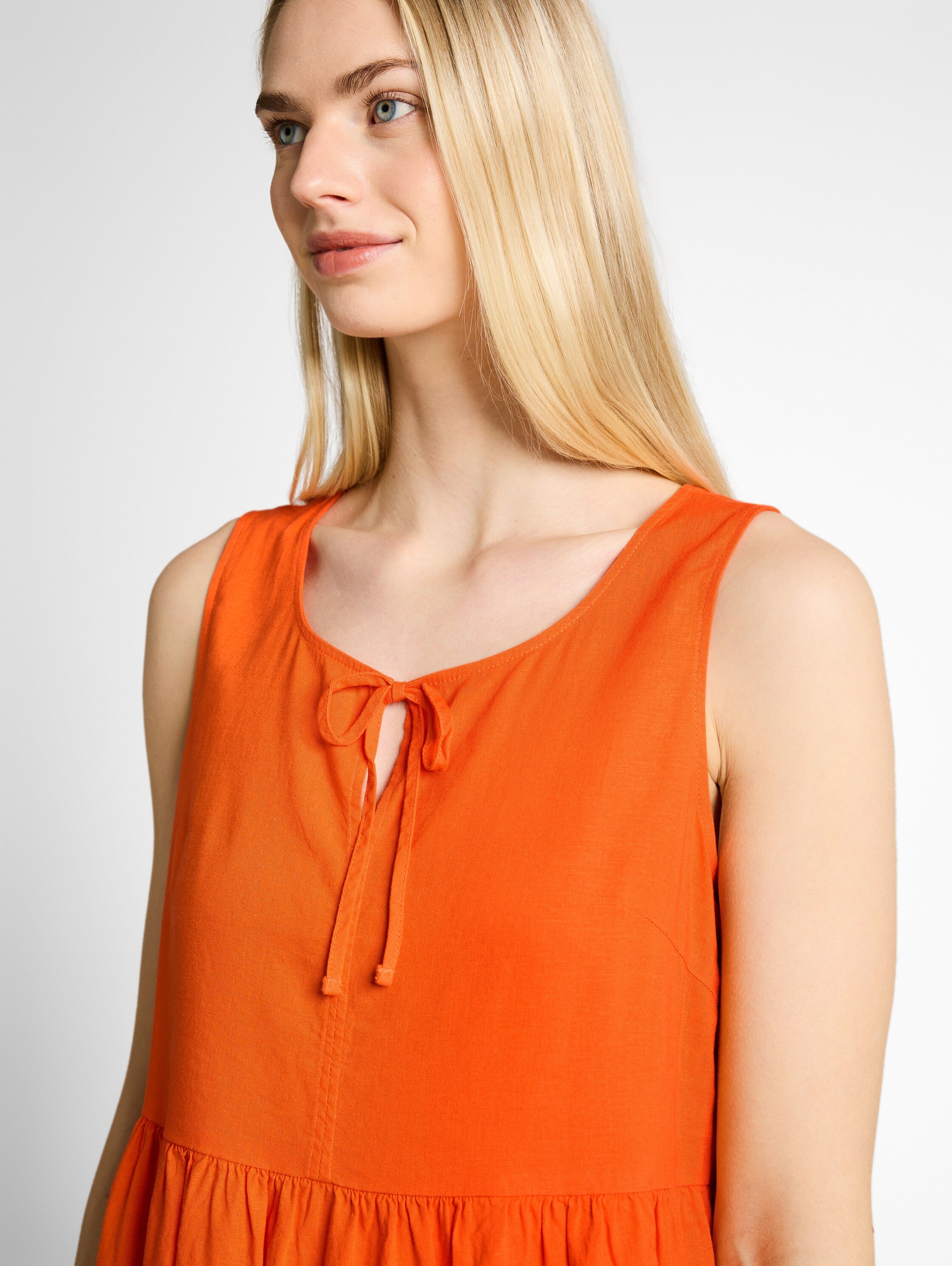 Tom Tailor Orange Blouse Top With Linen Blend