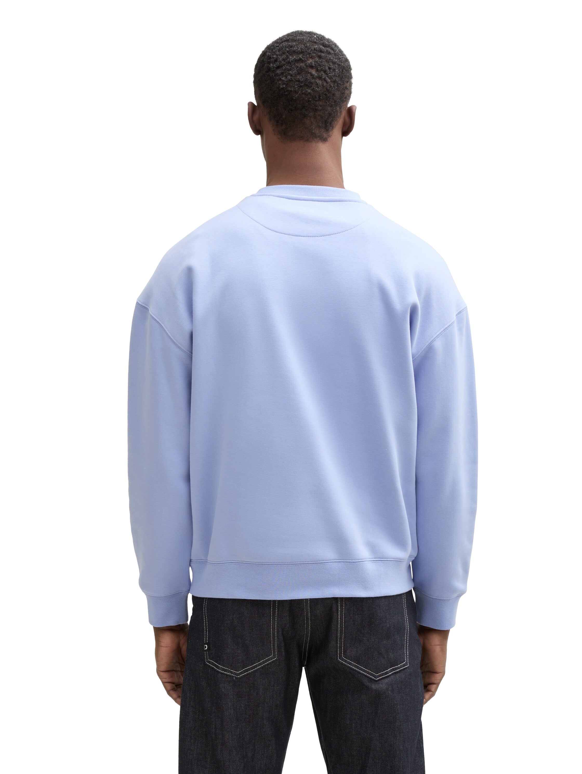 Tom Tailor Relaxed Blue Sweater With Logo Print