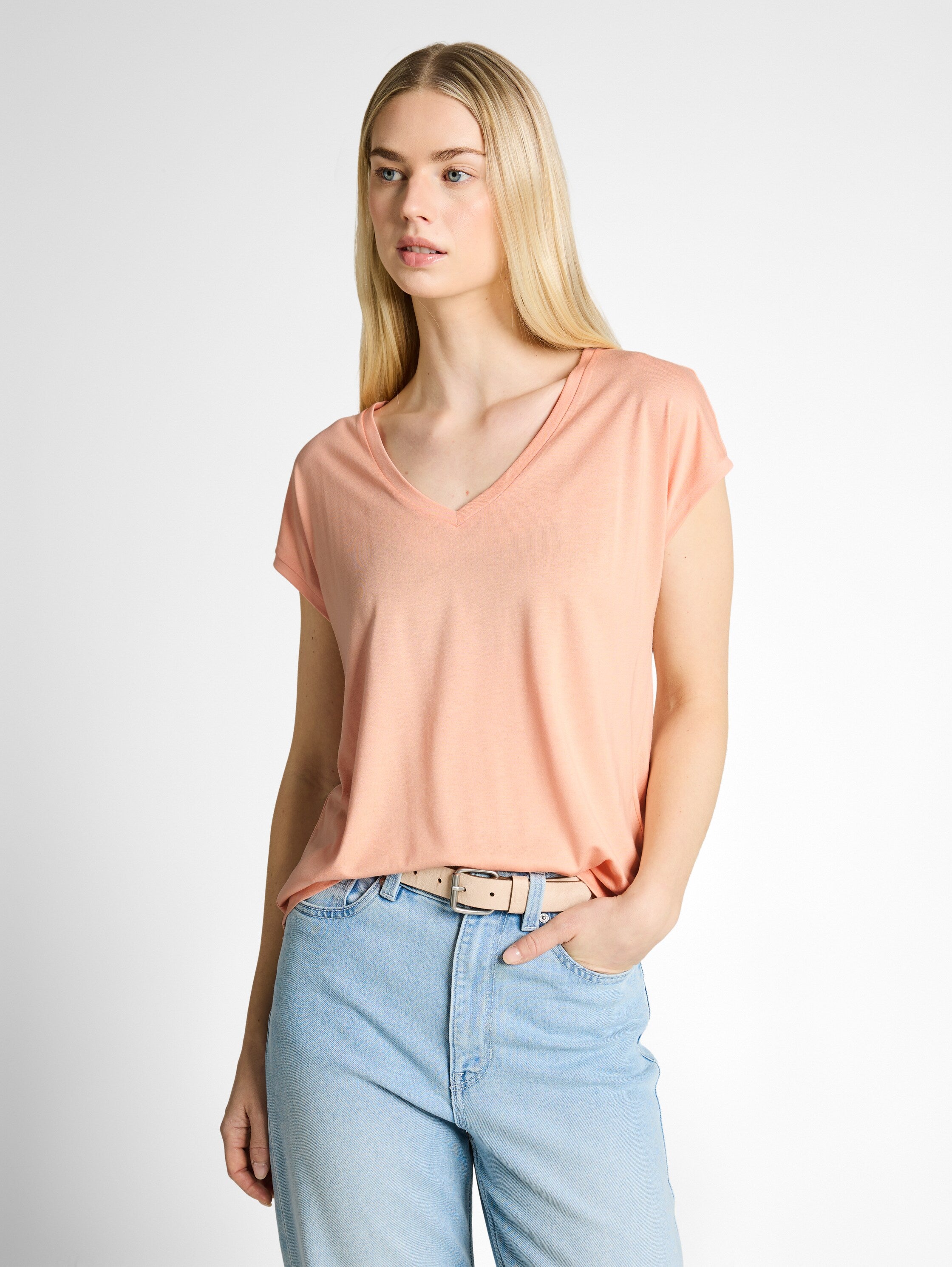 Tom Tailor Orange Parfait V Neck T-Shirt