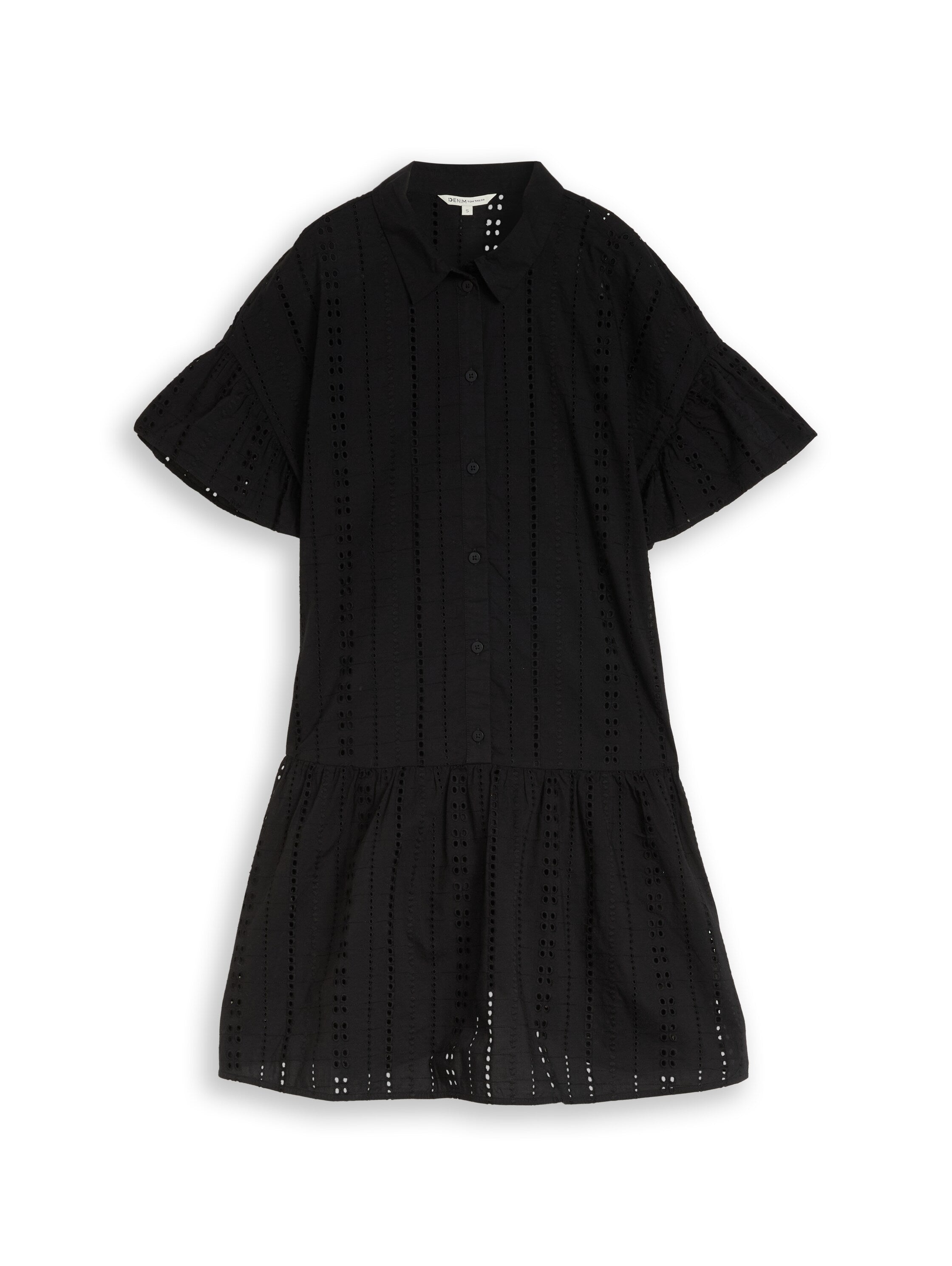 Tom Tailor Black Mini Dress With Lock Embroidery