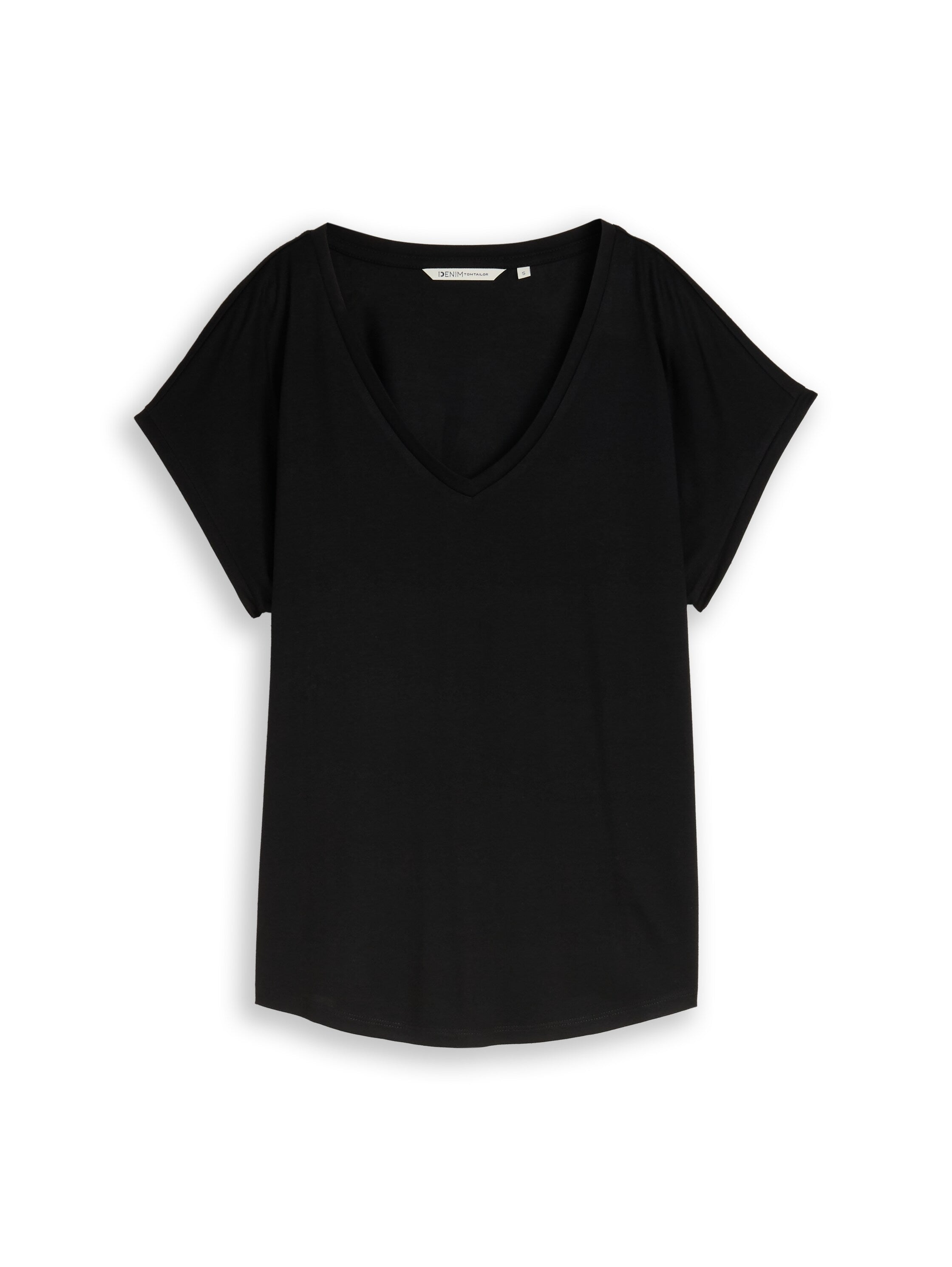 Tom Tailor Black V Neck T-Shirt