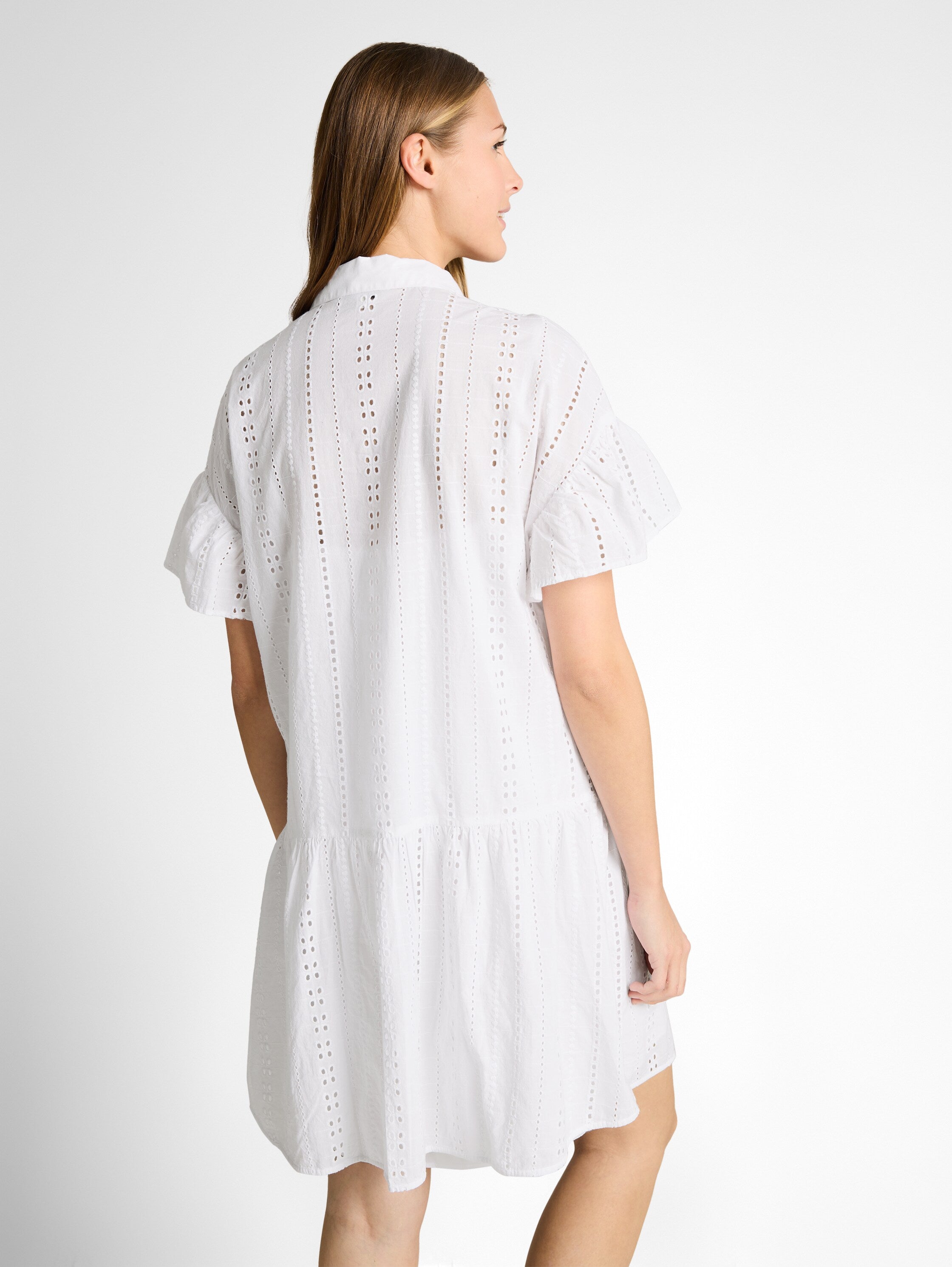 Tom Tailor White Mini Dress With Lock Embroidery