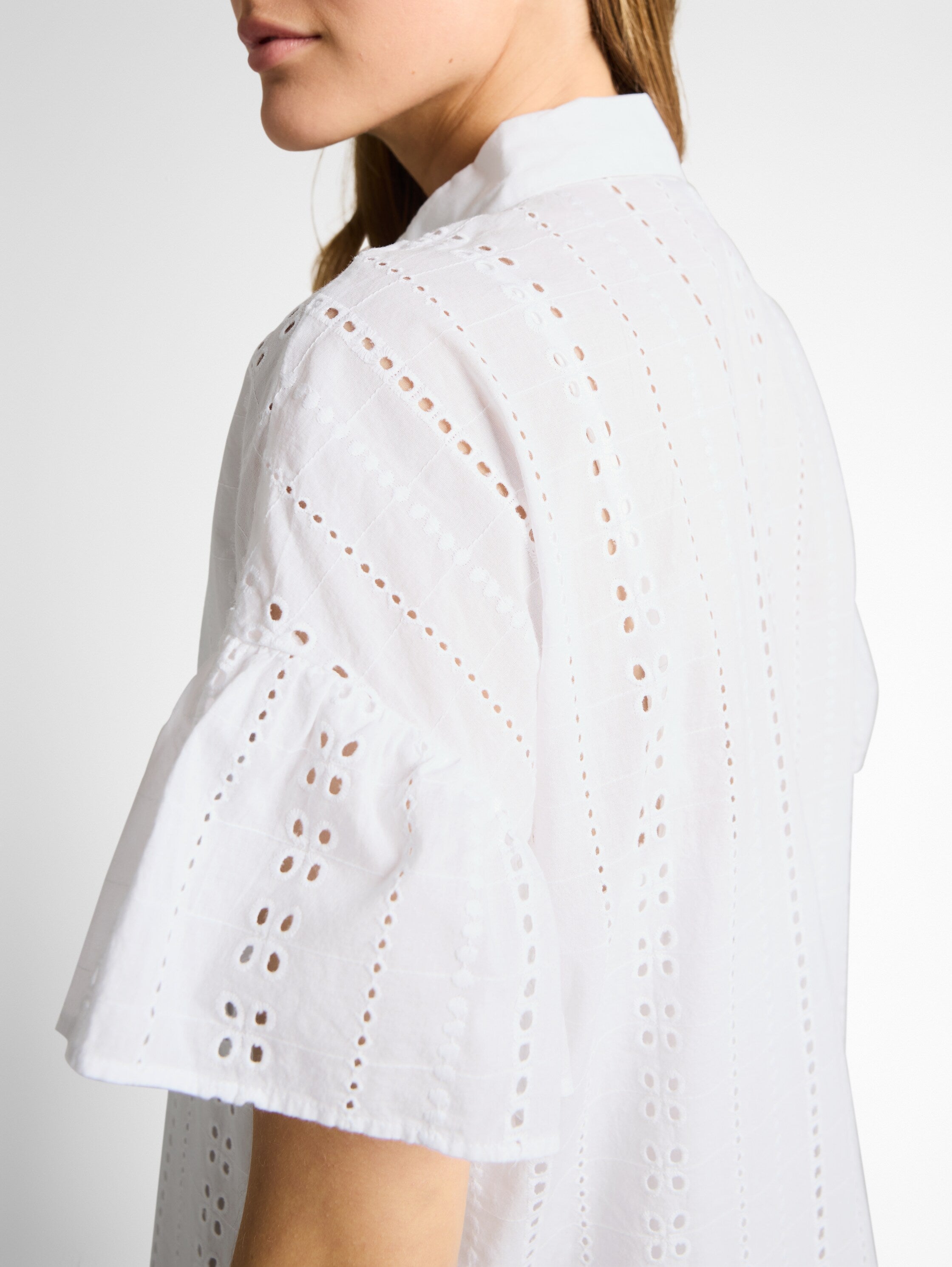 Tom Tailor White Mini Dress With Lock Embroidery