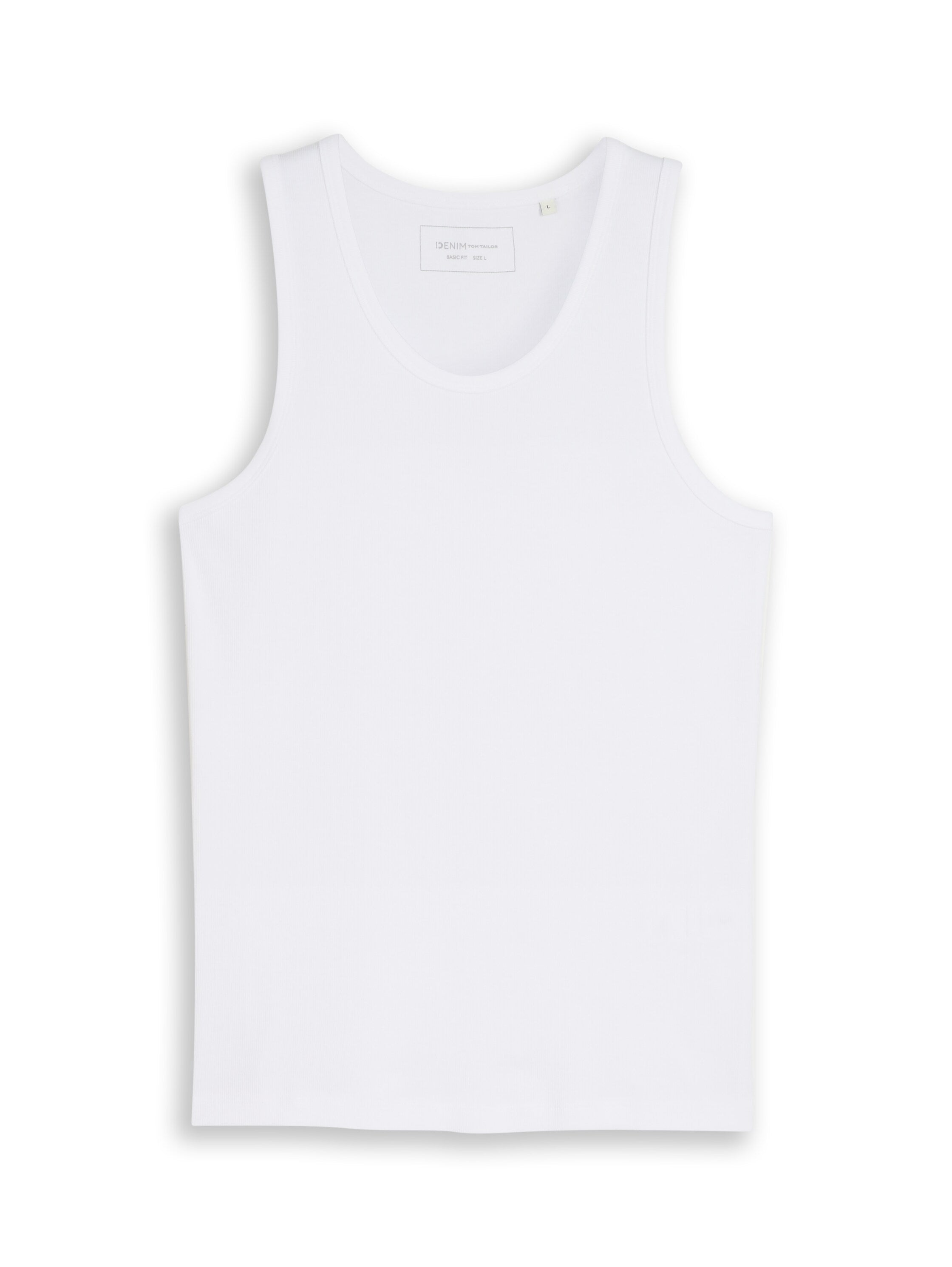 Tom Tailor White Basic Ribbed Tank Top