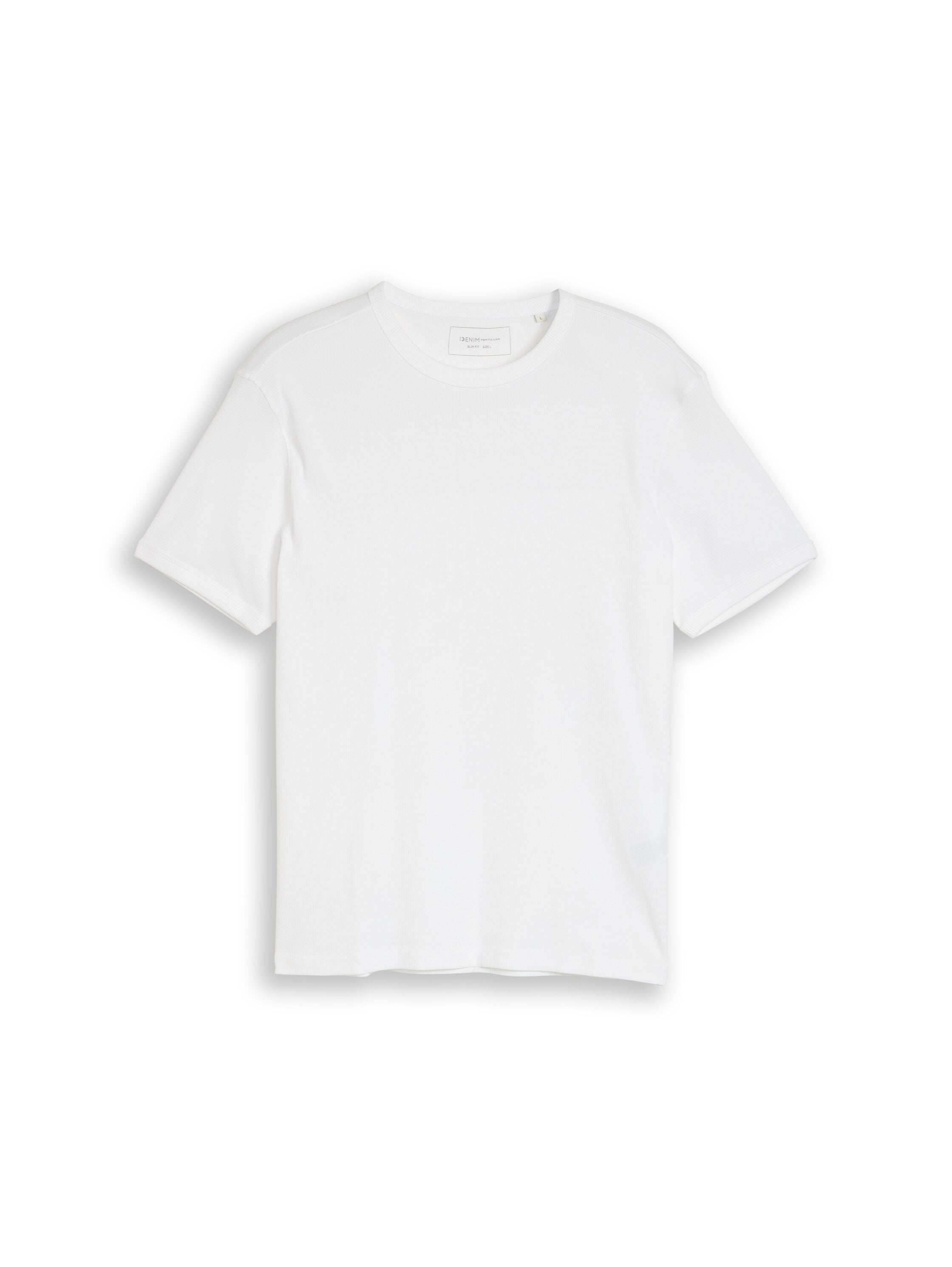 Tom Tailor White Short Sleeved Cotton Basic T-Shirt