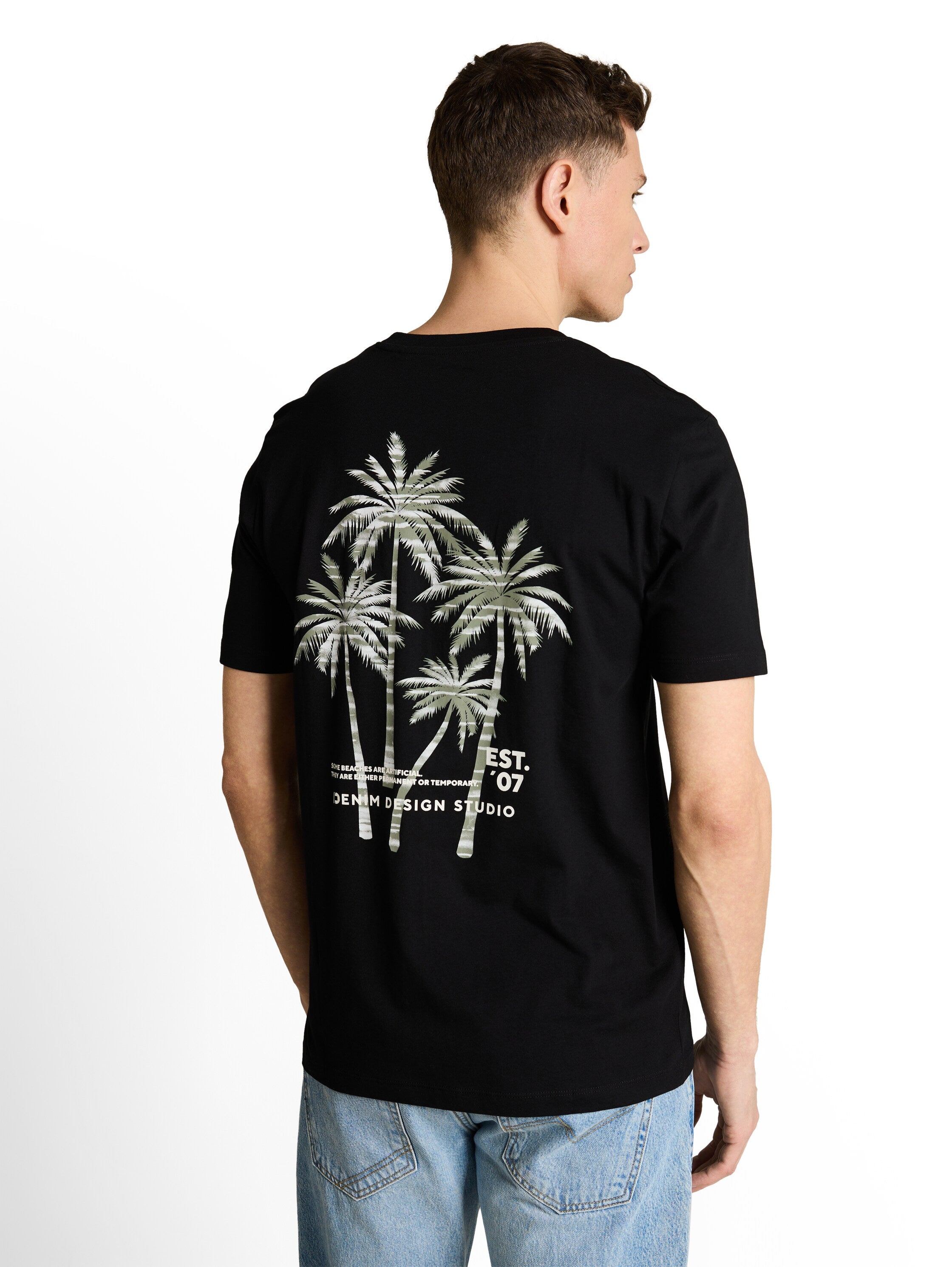 Tom Tailor Black T-Shirt With Back Print