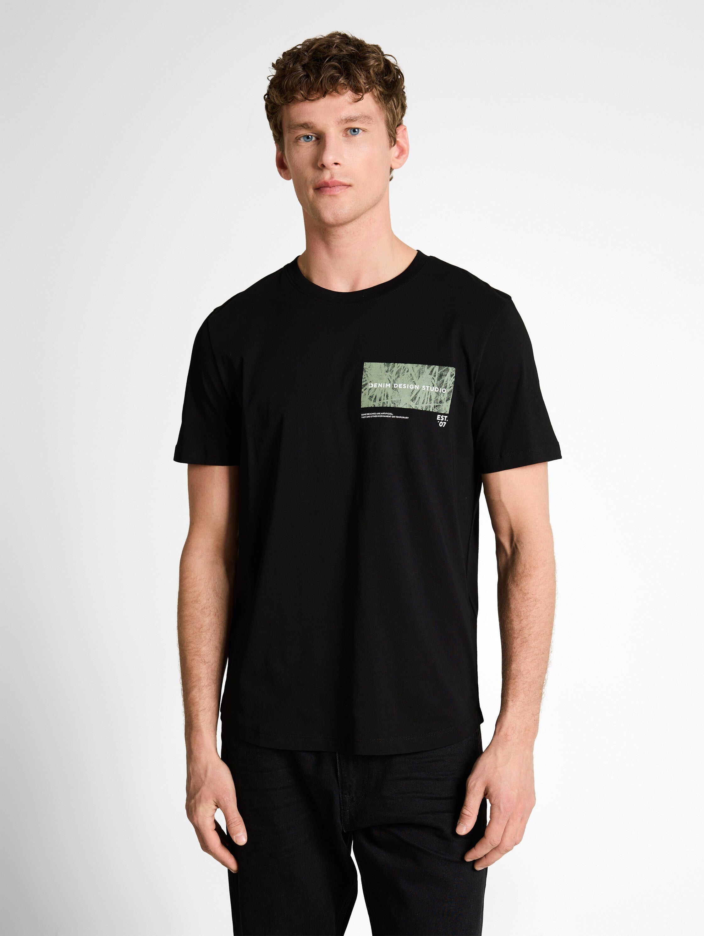 Tom Tailor Black T-Shirt With Print