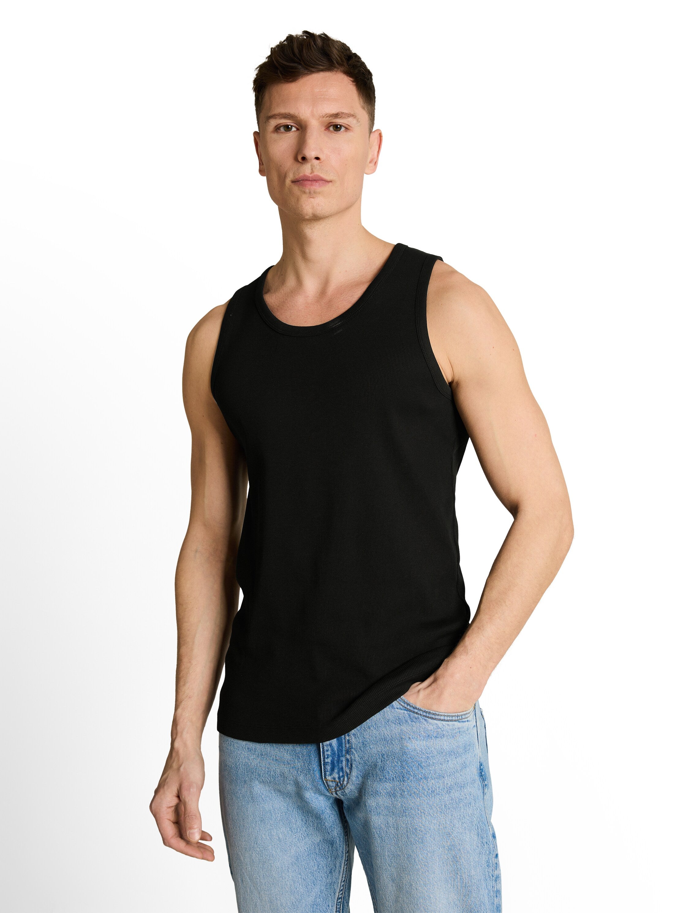 Tom Tailor Black Basic Ribbed Tank Top
