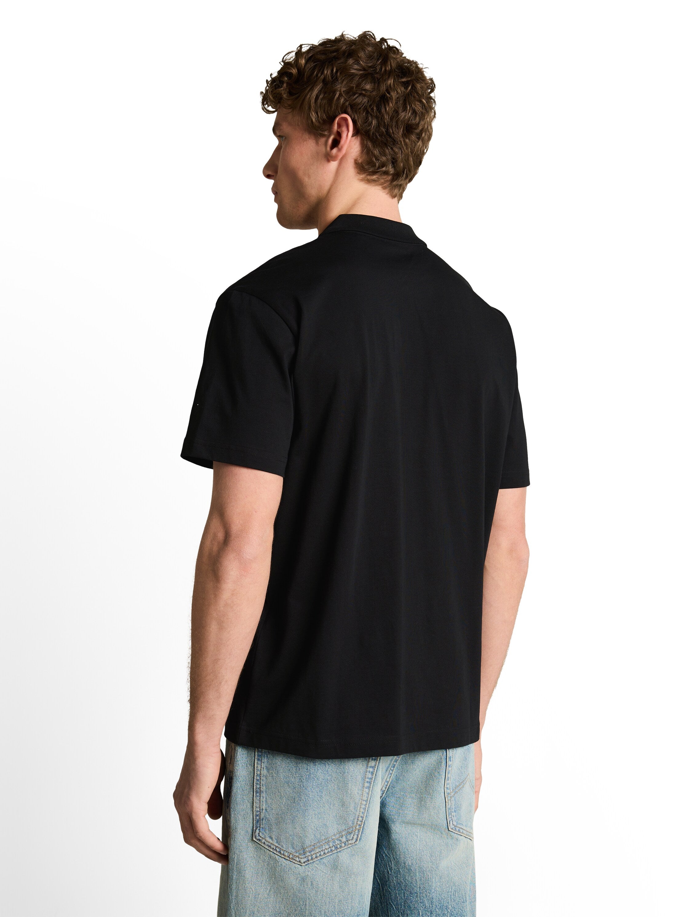 Tom Tailor Relaxed-Fit Cotton Black Polo Shirt