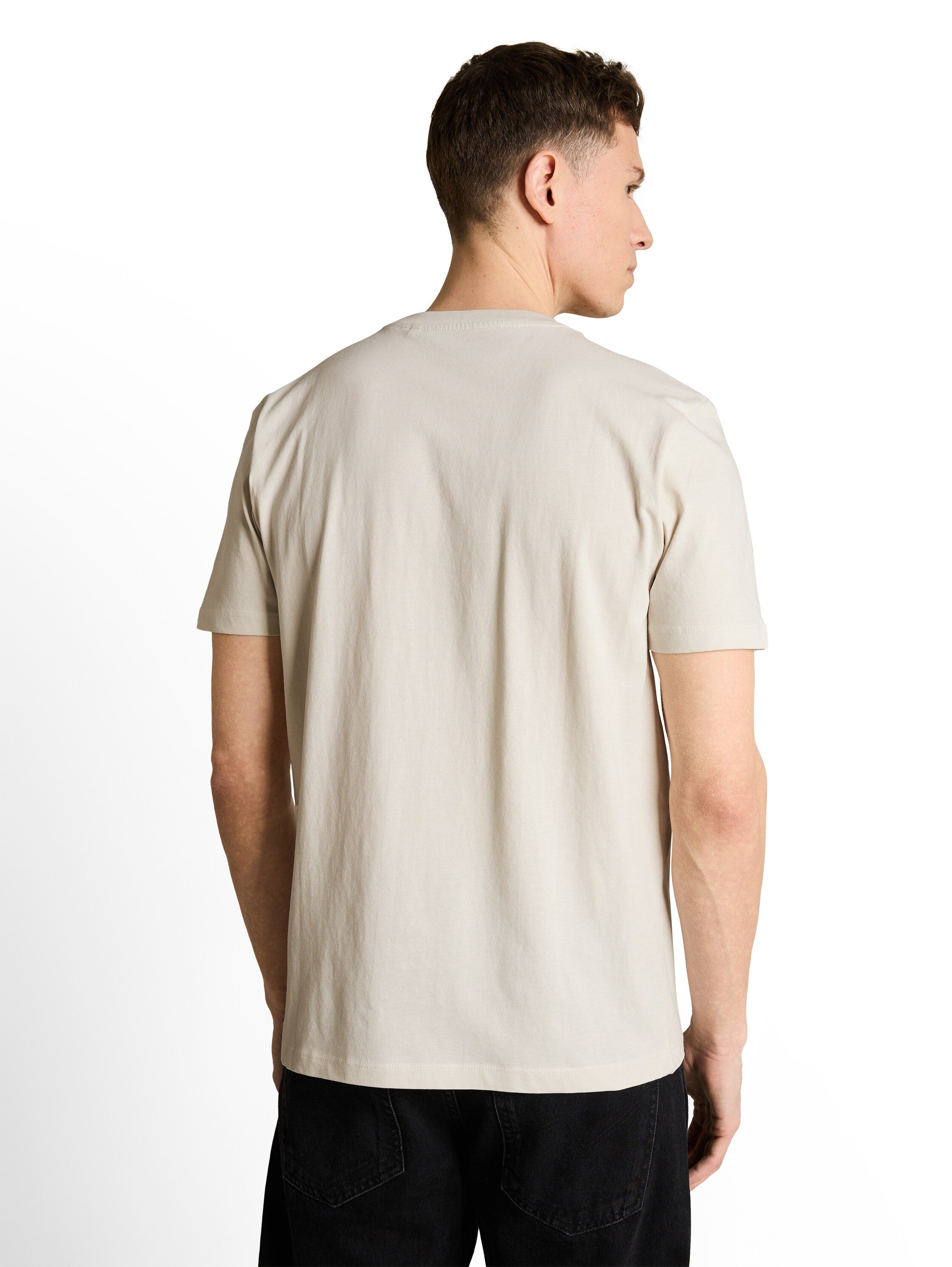 Tom Tailor Off White Round Neck T-Shirt With Front Design